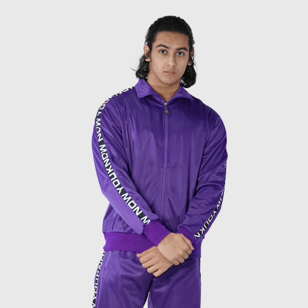 Purple Solid Relaxed Fit Jacket