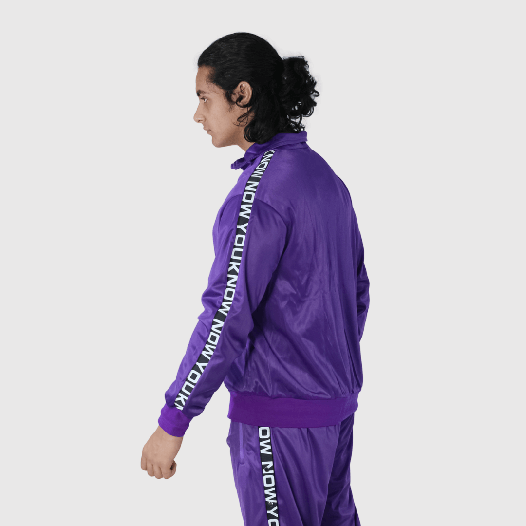 Purple Solid Relaxed Fit Jacket