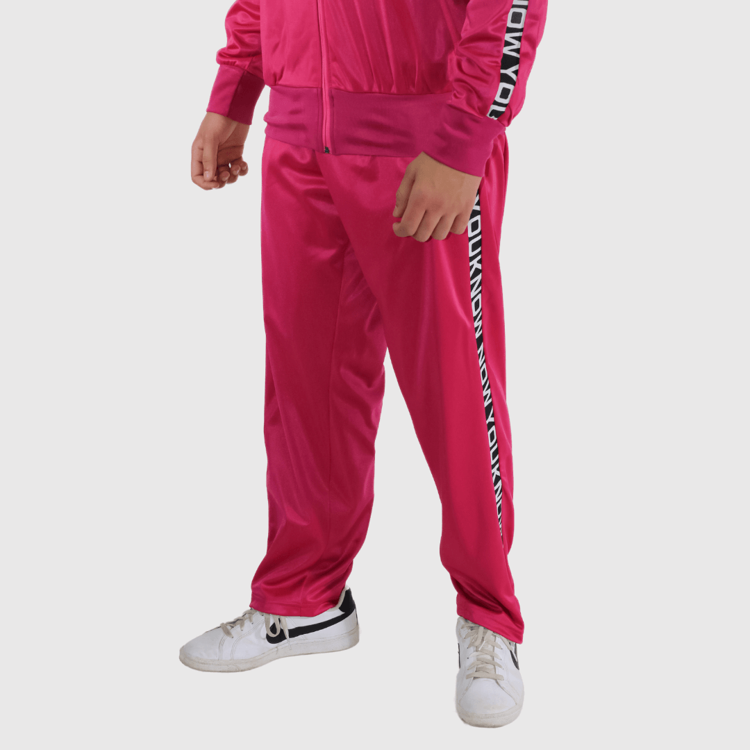 Pink Solid Straight Fit Track Pants