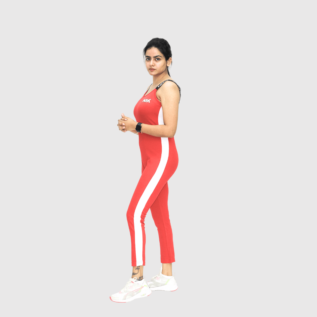 NYK Jacquard Training Jumpsuit - Red