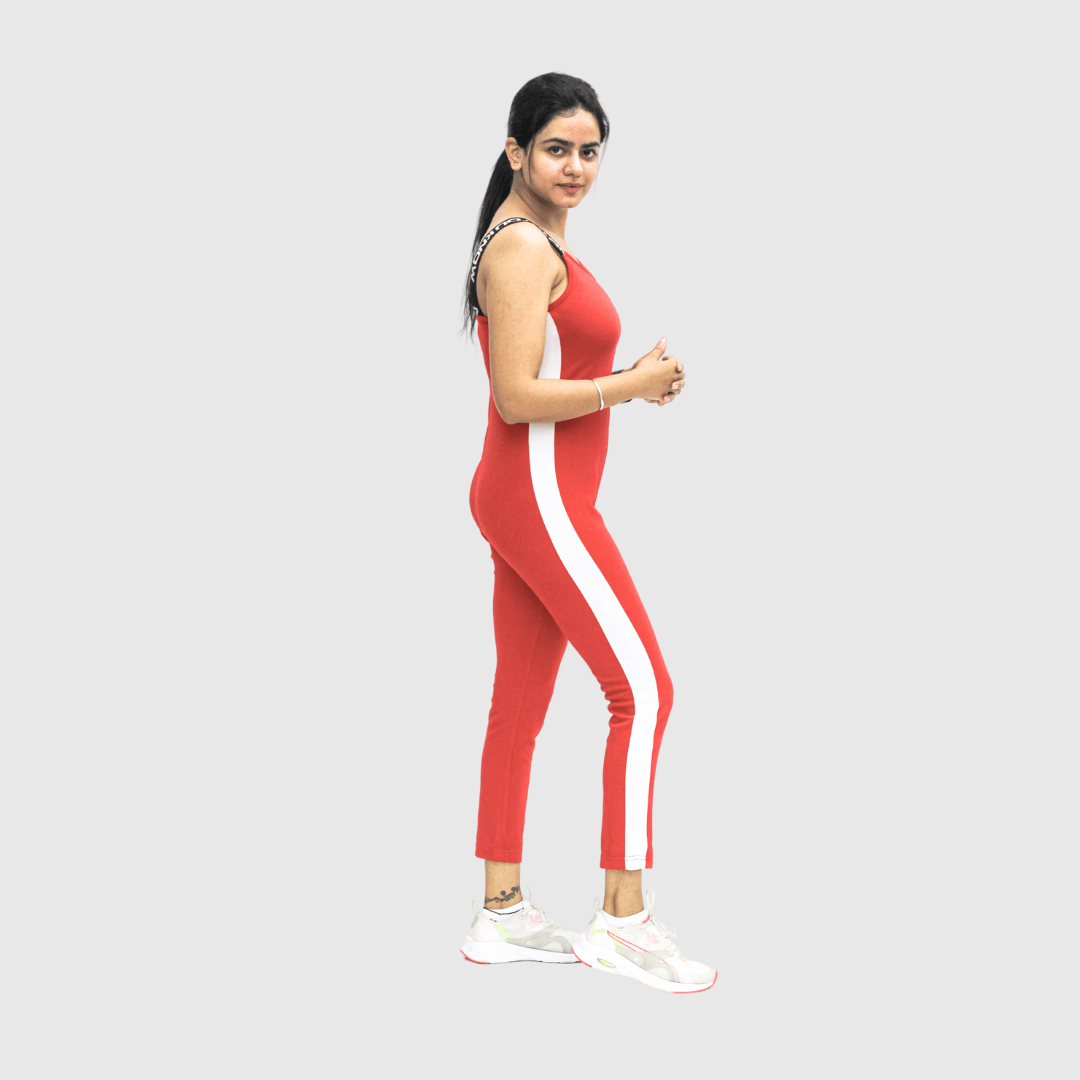 NYK Jacquard Training Jumpsuit - Red