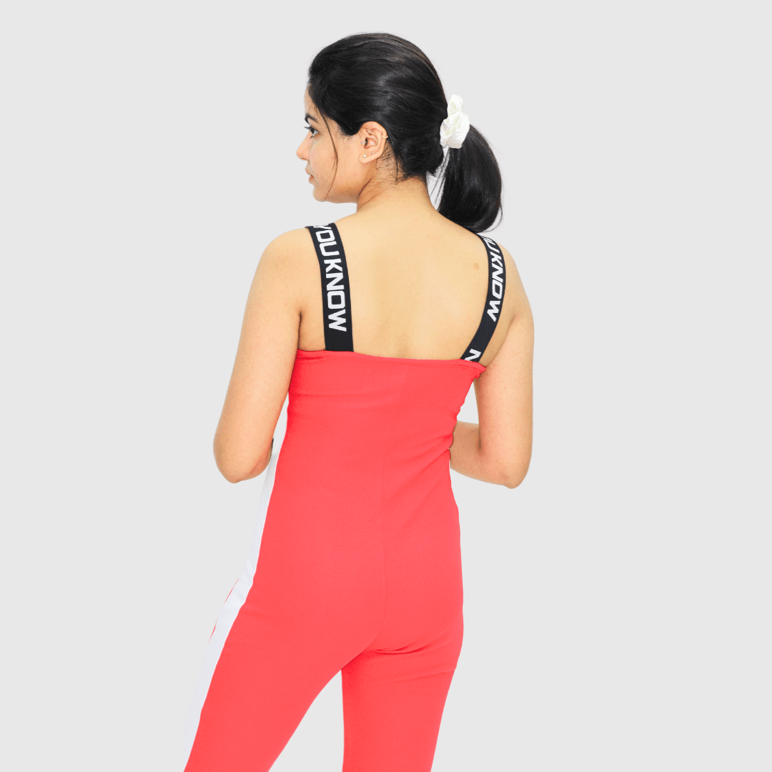 NYK Jacquard Training Jumpsuit - Red