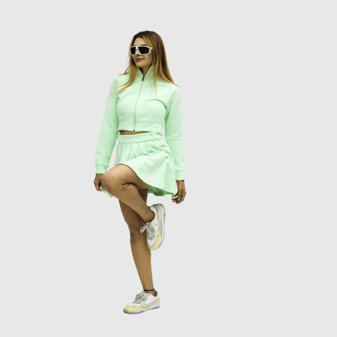NYK Quilted Flared Tennis Skirt - Mint