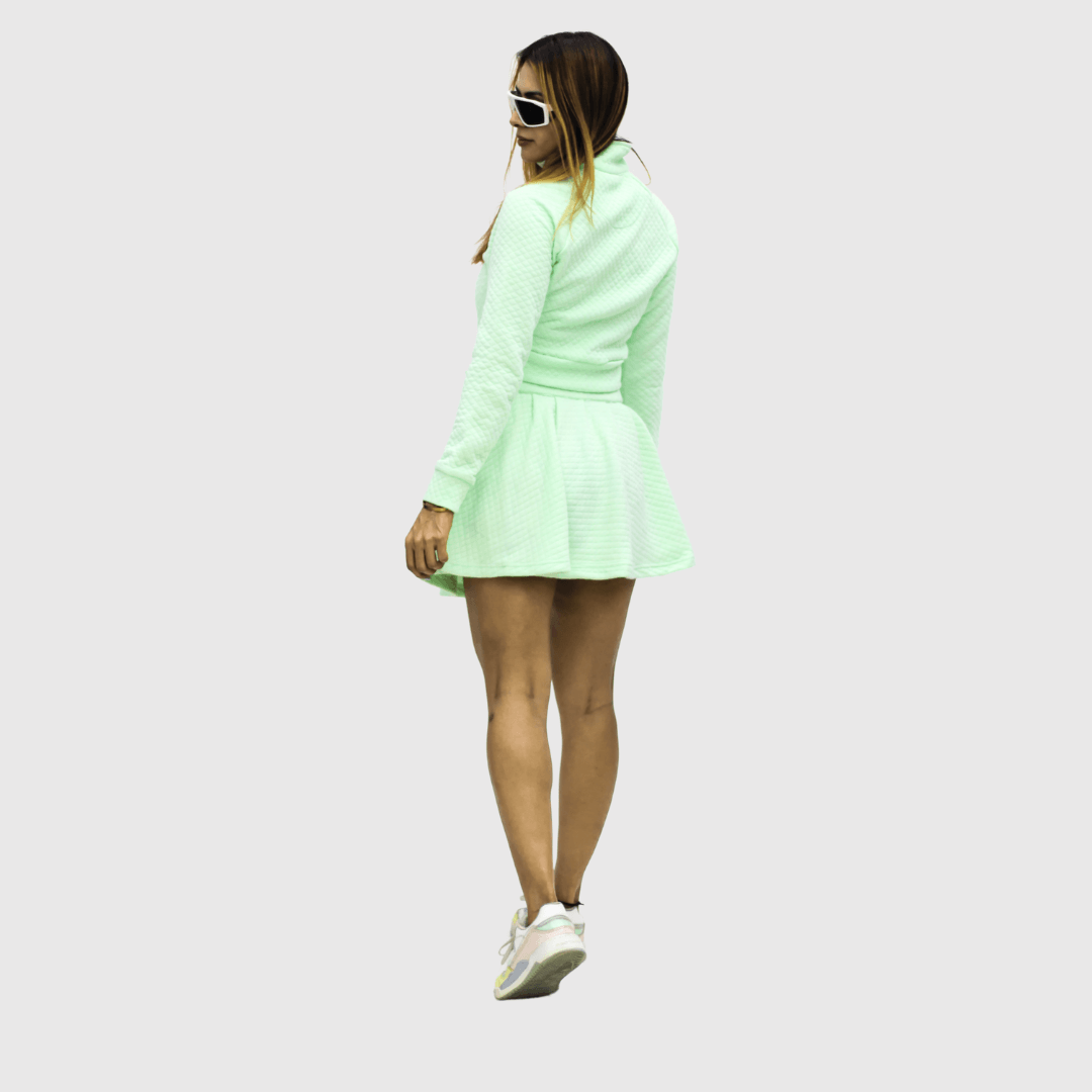 NYK Quilted Flared Tennis Skirt - Mint