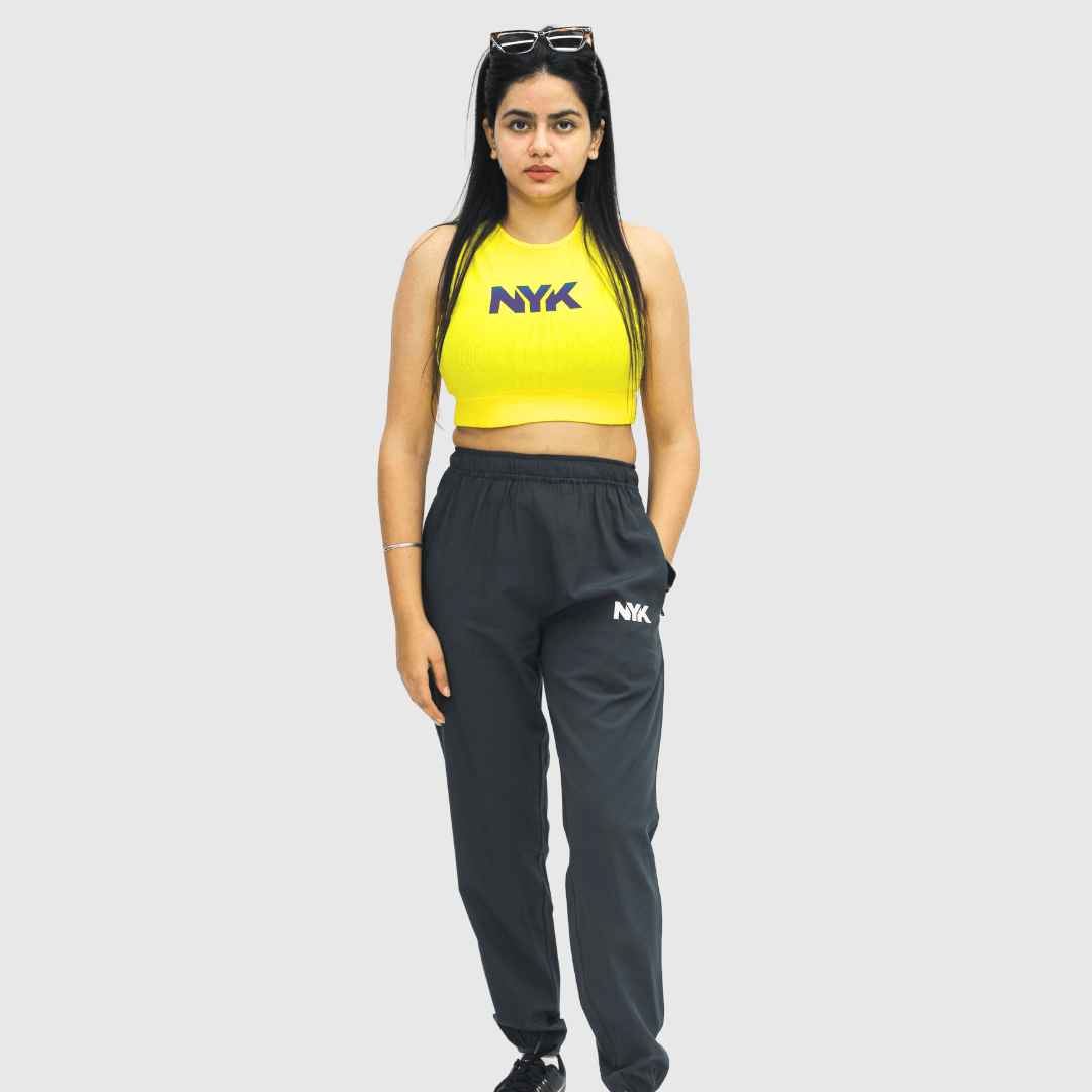 NYK Fitted Sleeveless Crop Top - Yellow