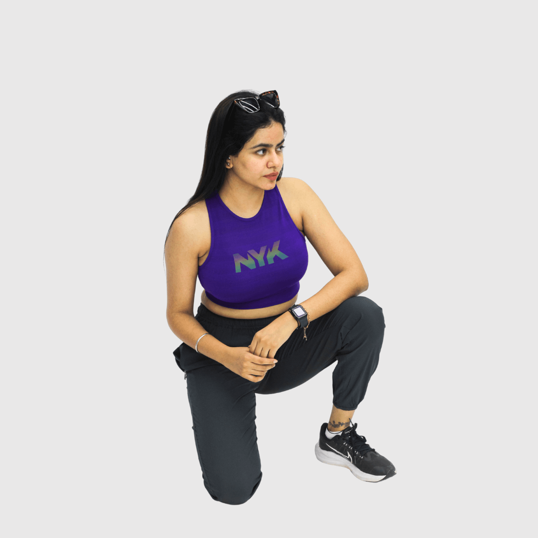 NYK Fitted Sleeveless Crop Top - Wild Purple