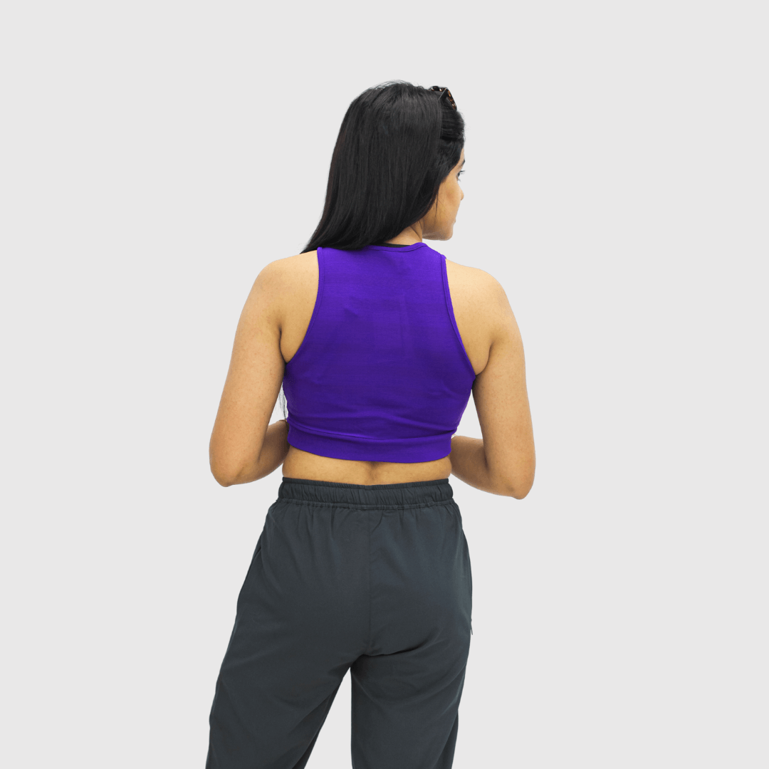 NYK Fitted Sleeveless Crop Top - Wild Purple