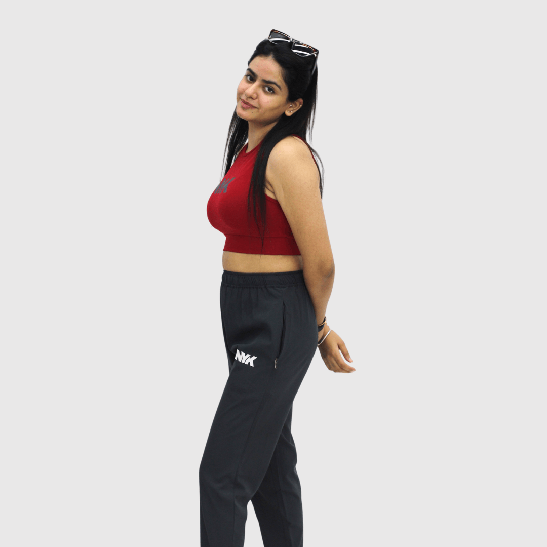NYK Fitted Sleeveless Crop Top - Red