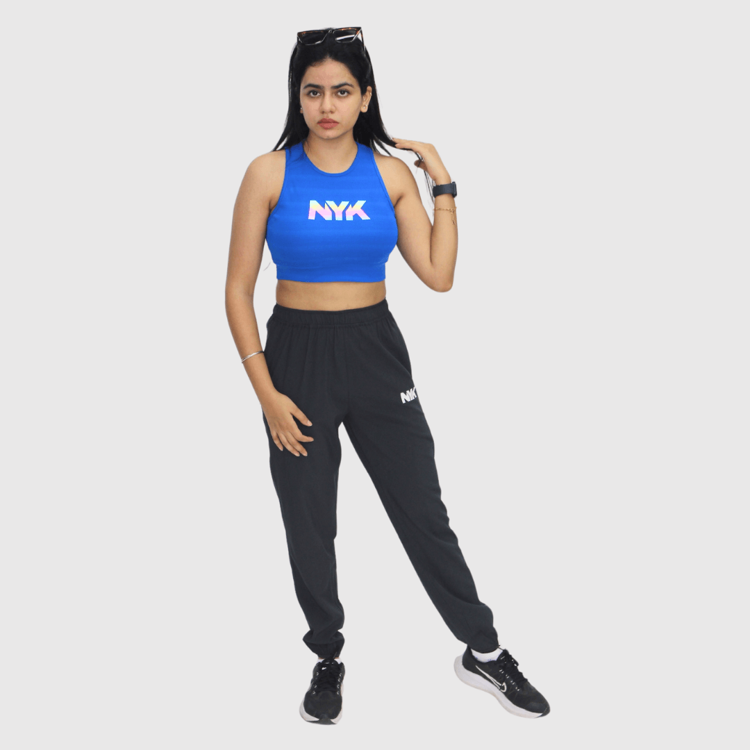 NYK Fitted Sleeveless Crop Top - Blue