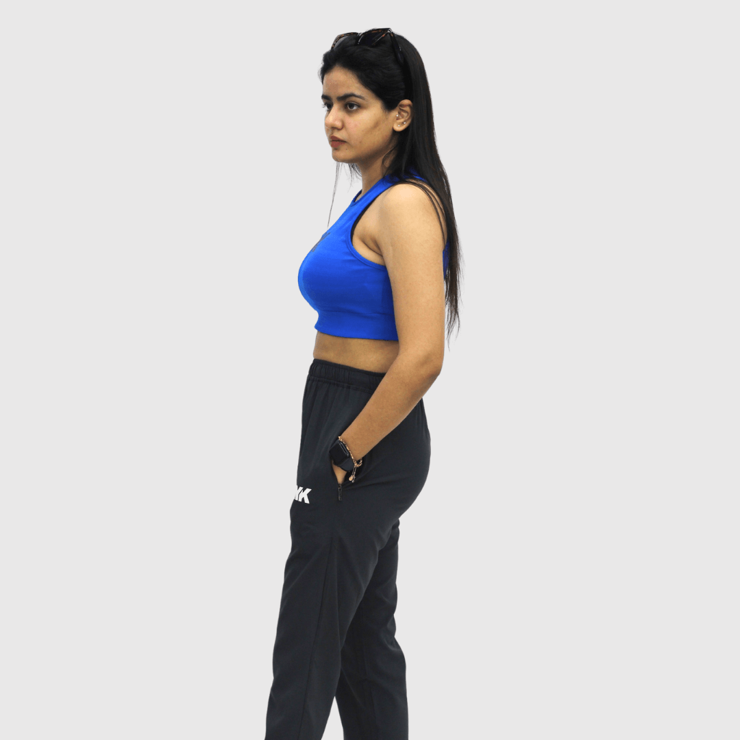 NYK Fitted Sleeveless Crop Top - Blue
