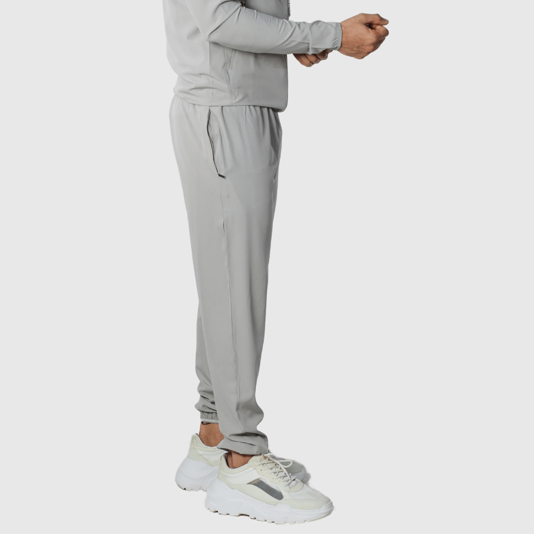 Grey Solid Comfortable Fit Windcheater Lower
