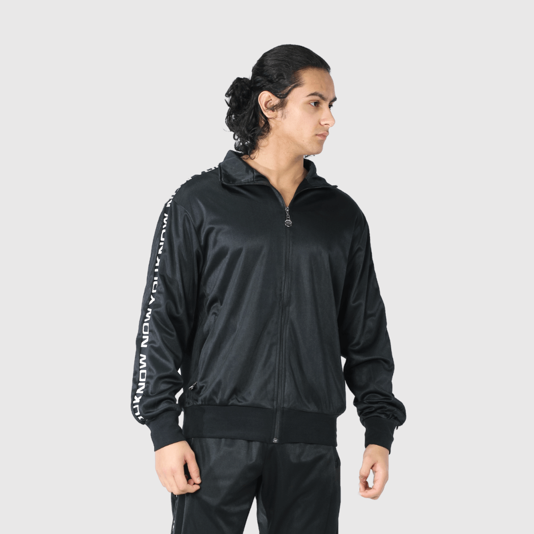 Black Solid Relaxed Fit Jacket