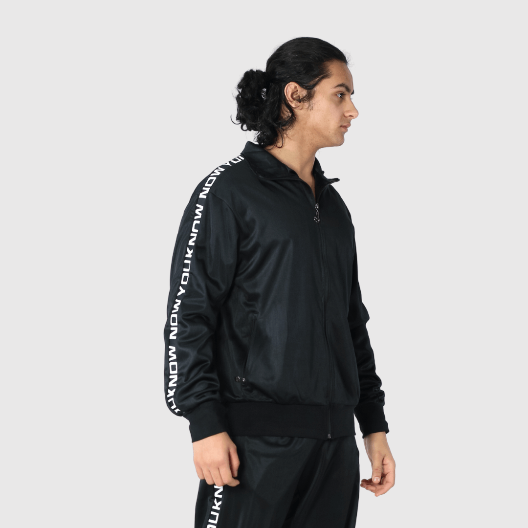 Black Solid Relaxed Fit Jacket