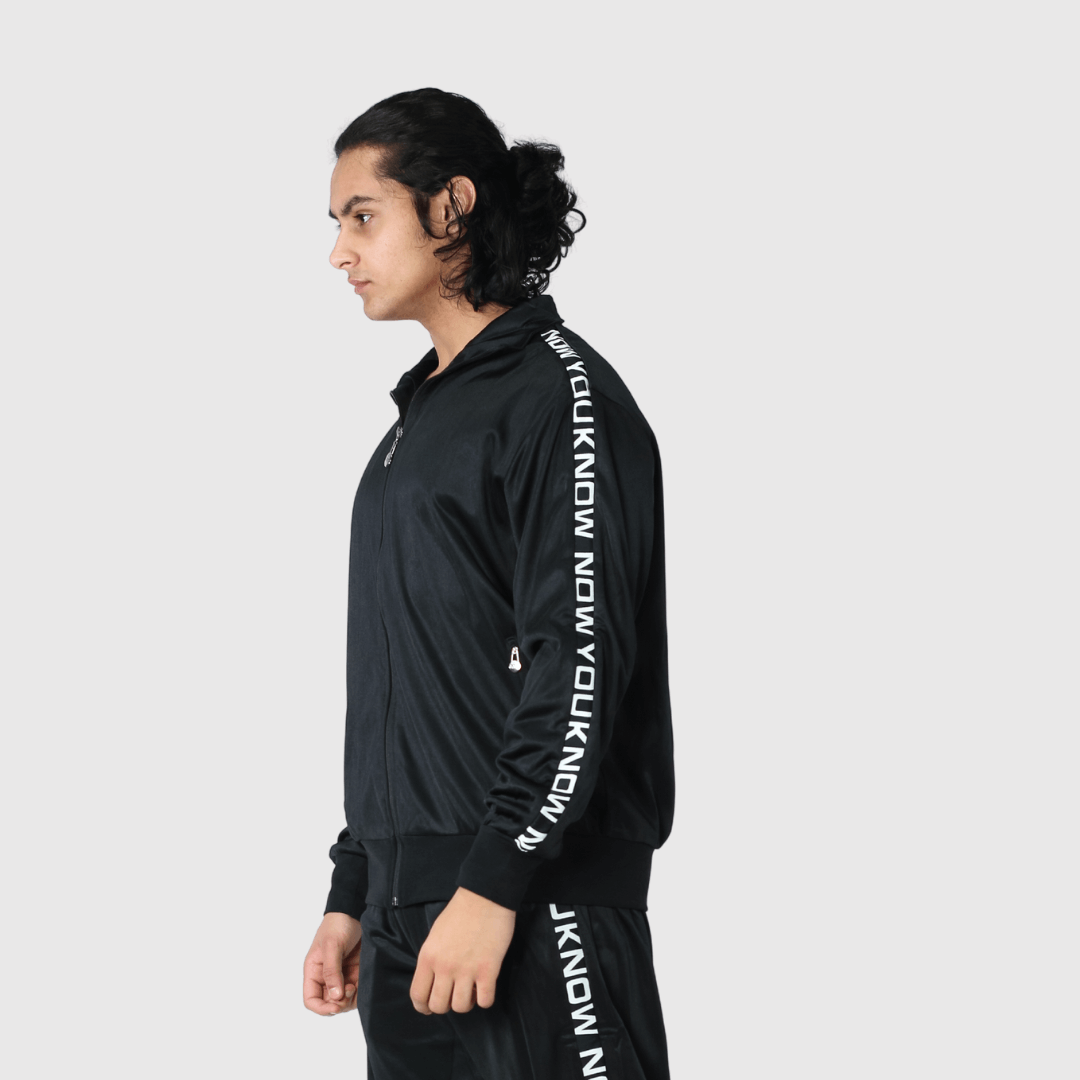 Black Solid Relaxed Fit Jacket