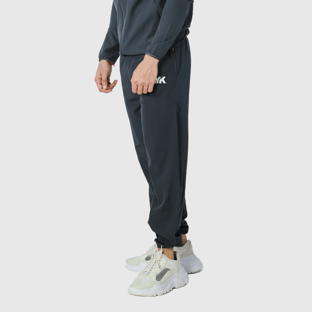 Dark Grey Solid Comfortable Fit Windcheater Lower