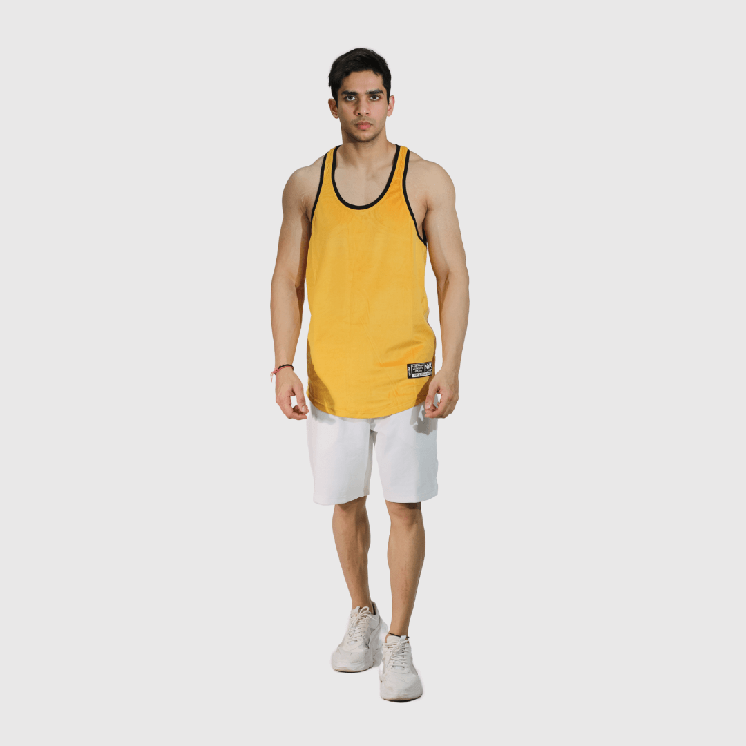 Yellow Velvet Comfortable Fit Vest