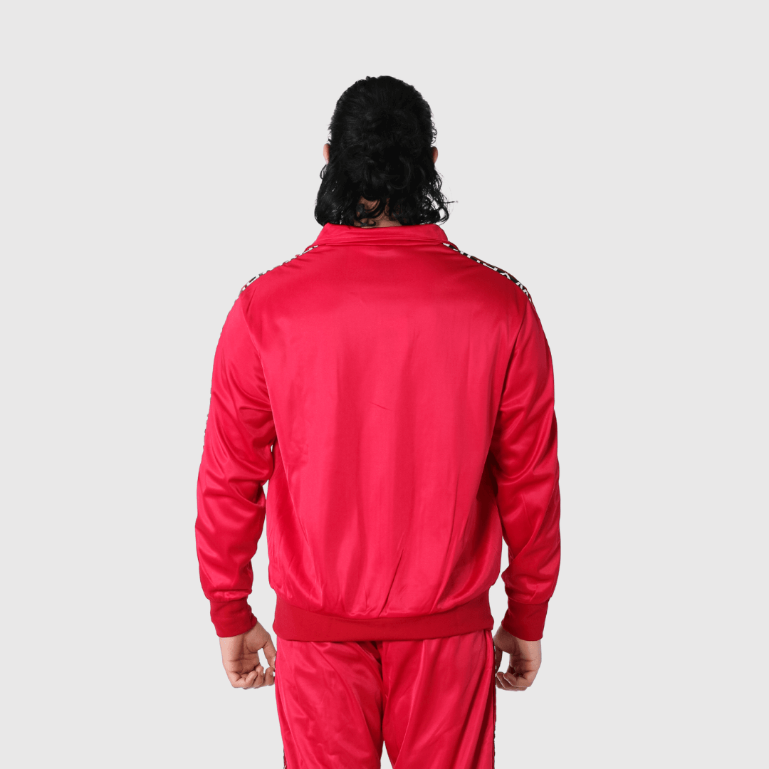 Red Solid Relaxed Fit Jacket