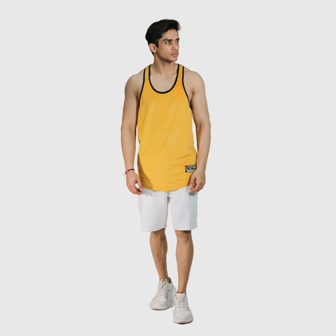 Yellow Velvet Comfortable Fit Vest
