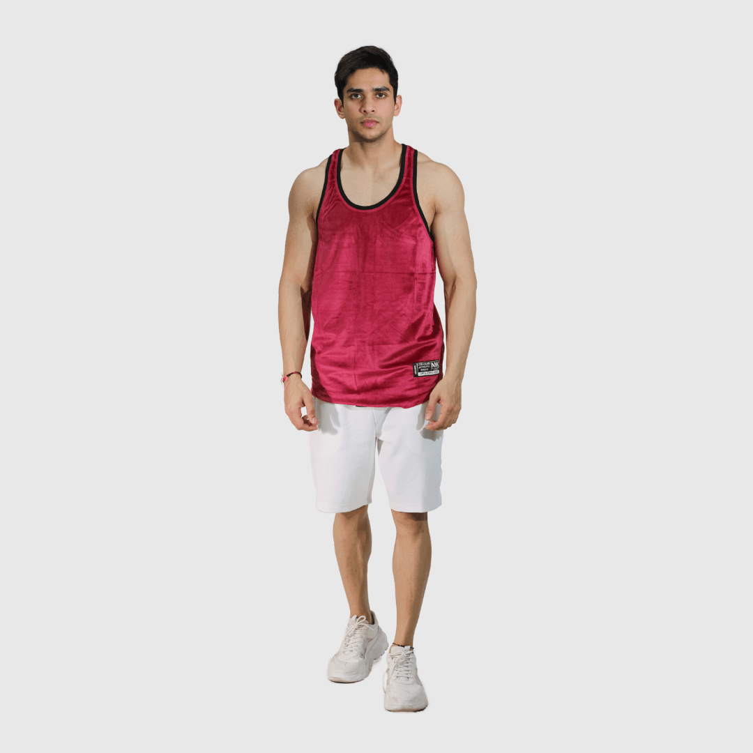 Hot Pink Velvet Comfortable Fit Vest