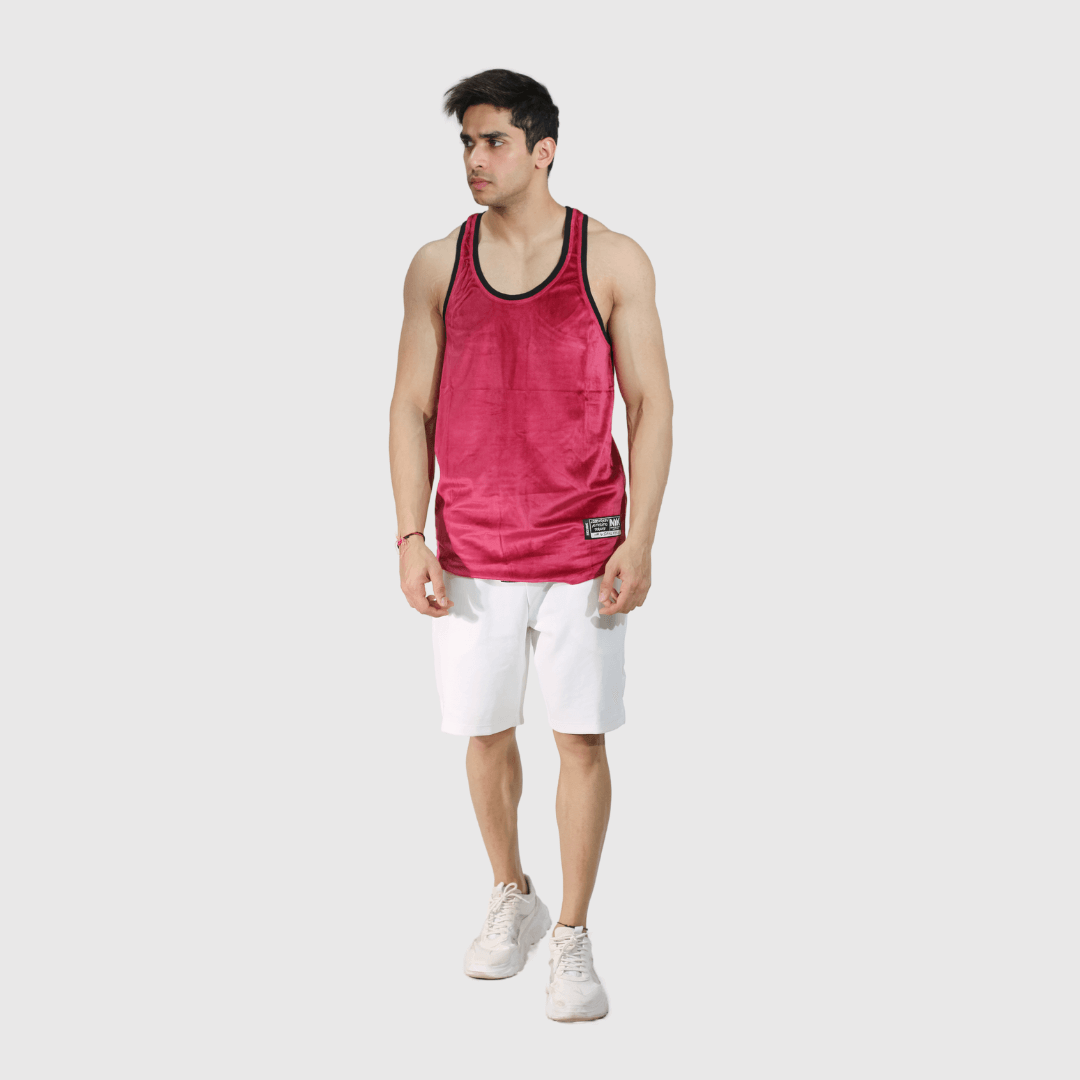 Hot Pink Velvet Comfortable Fit Vest