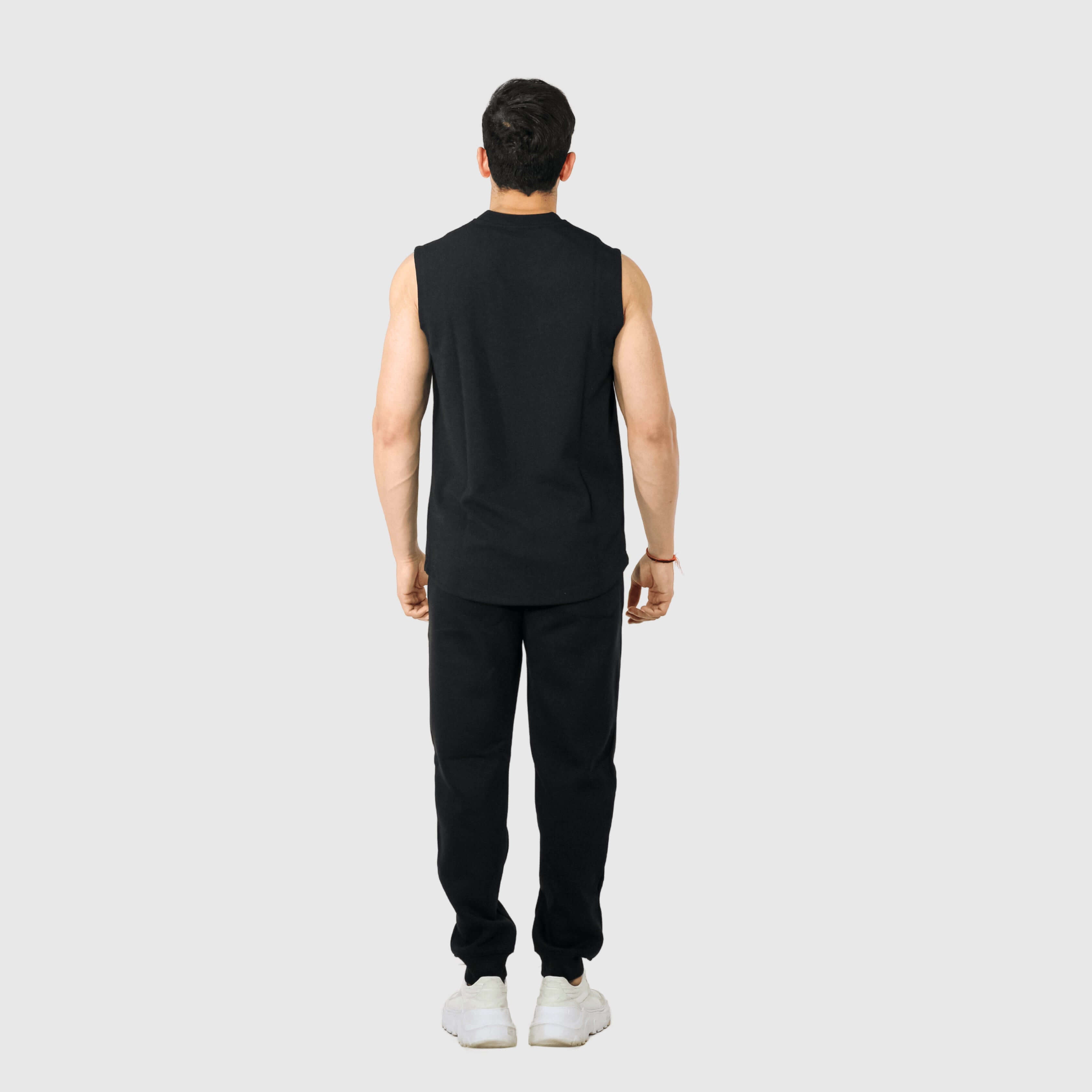 Black Solid Regular Fit Co-ords
