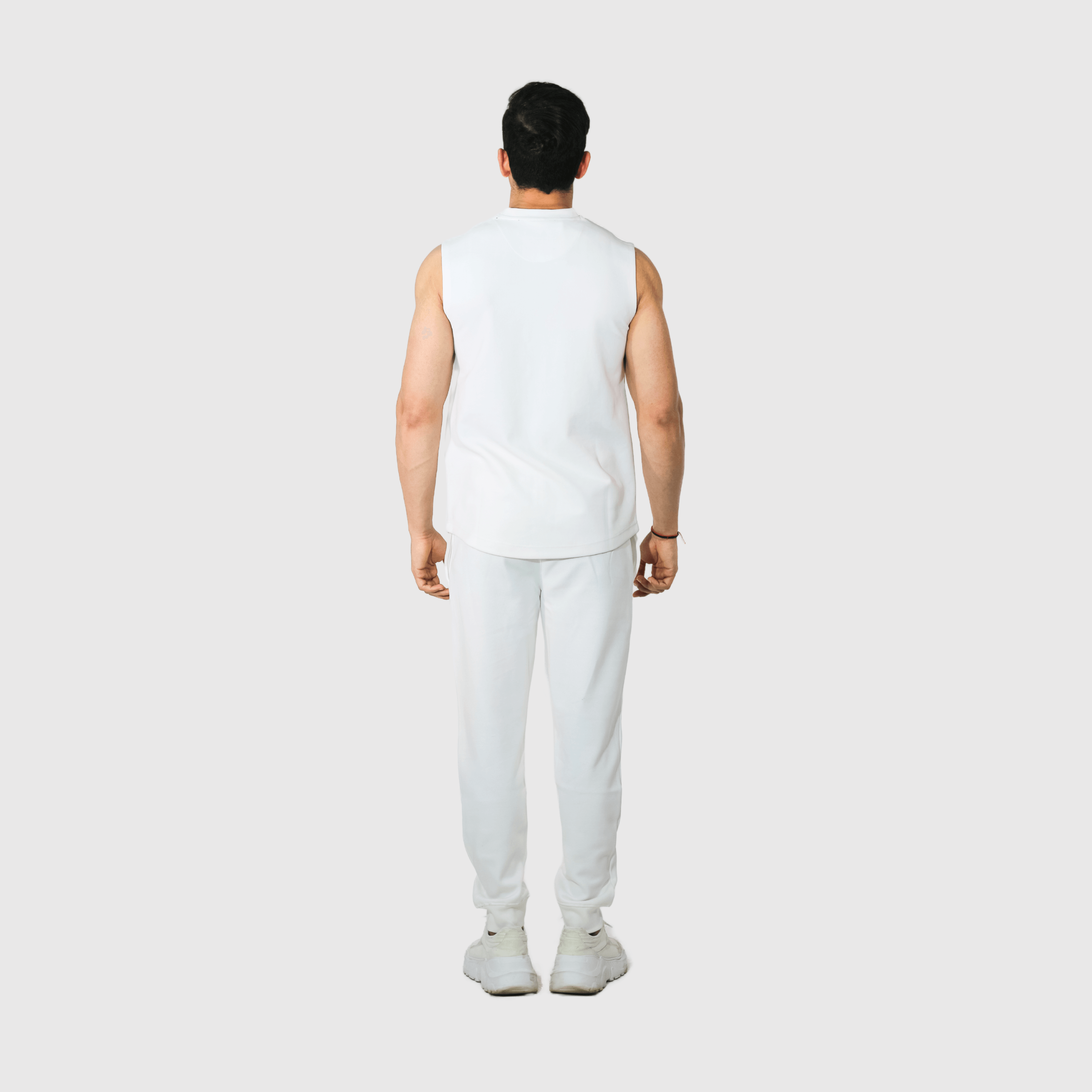 White Solid Regular Fit Co-ords