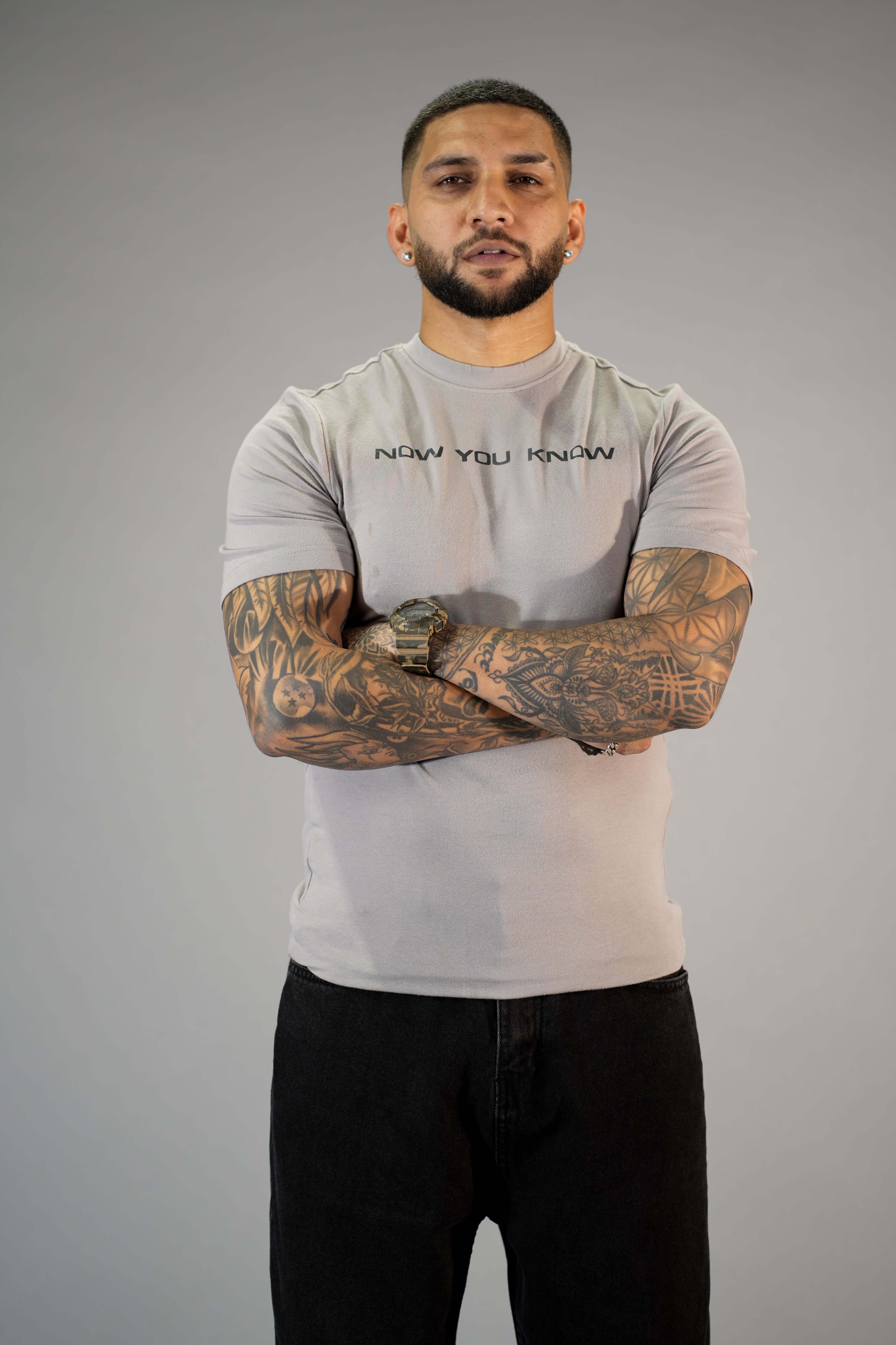 Grey Solid Slim Fit Round Neck T-Shirt