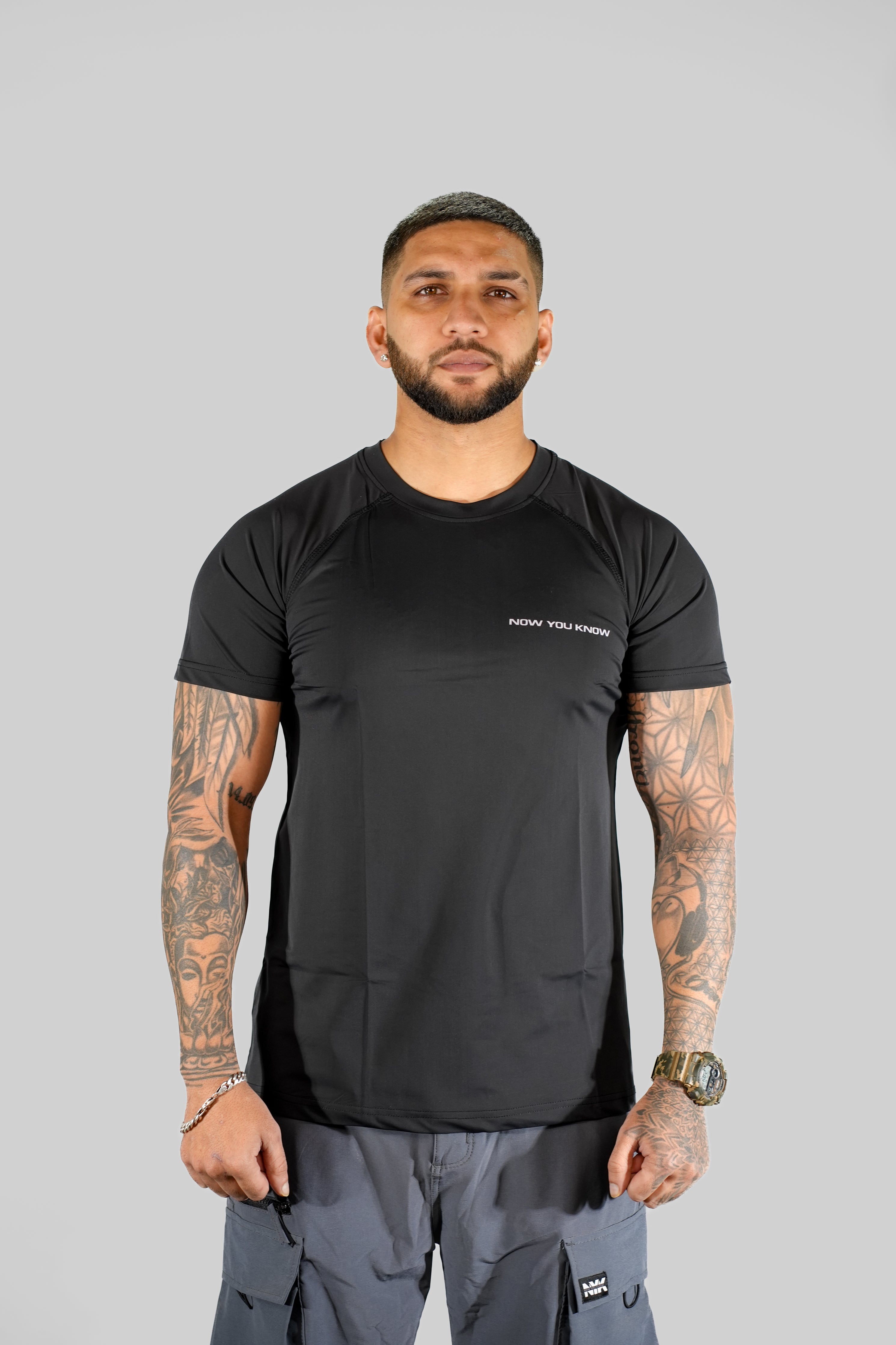 Black Soild Slim Fit T-Shirt