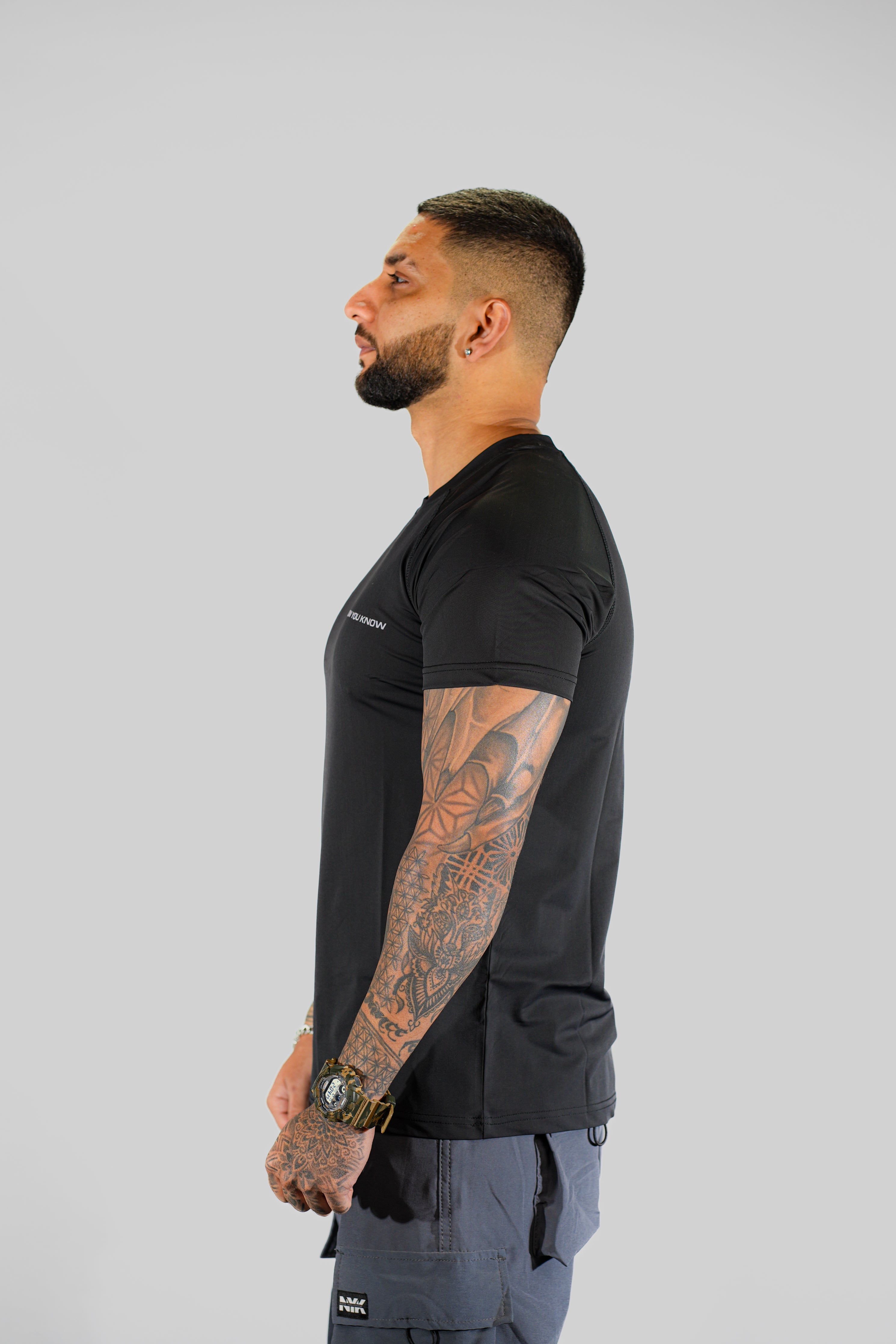 Black Soild Slim Fit T-Shirt