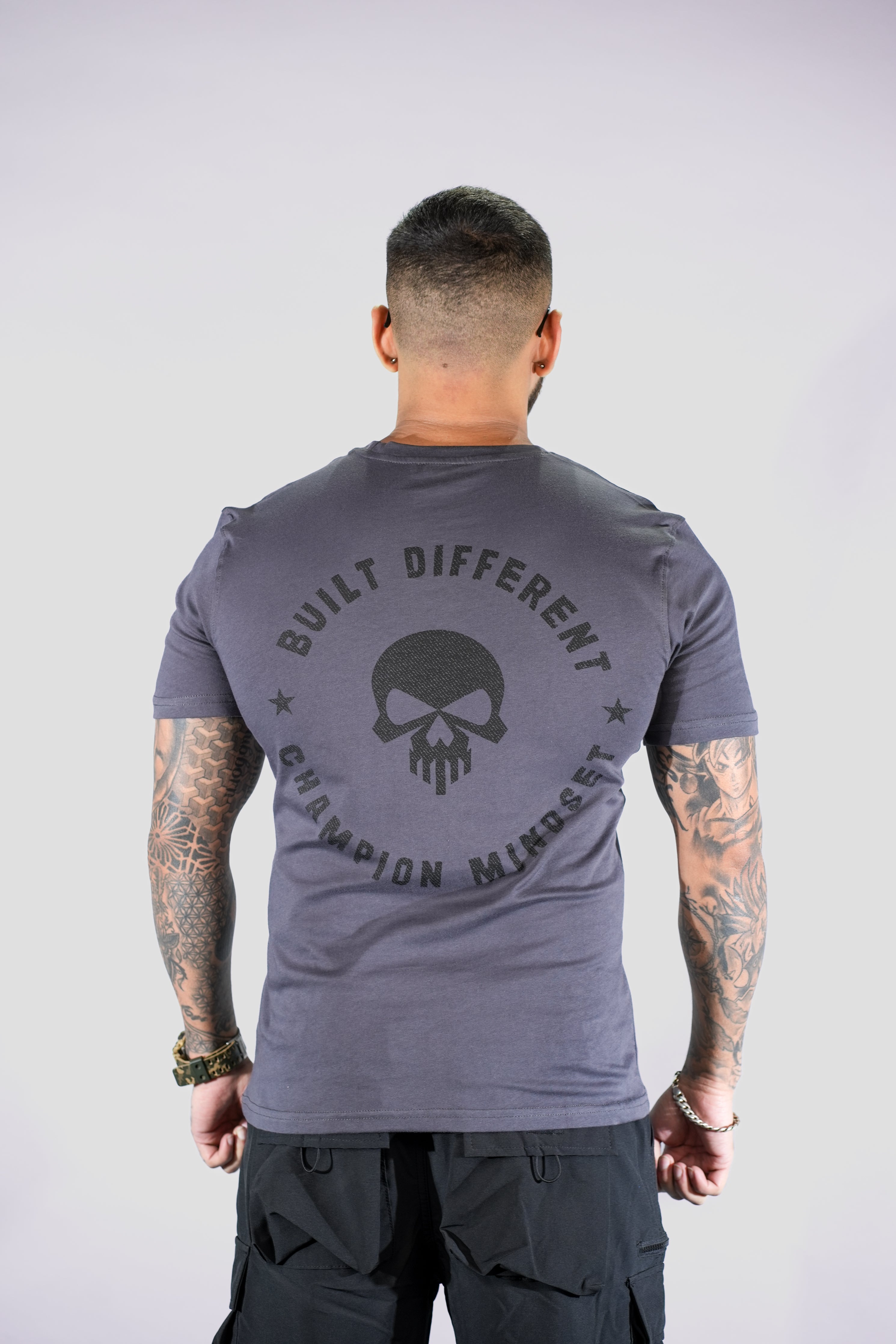 Grey Printed Relaxed Fit T-Shirt