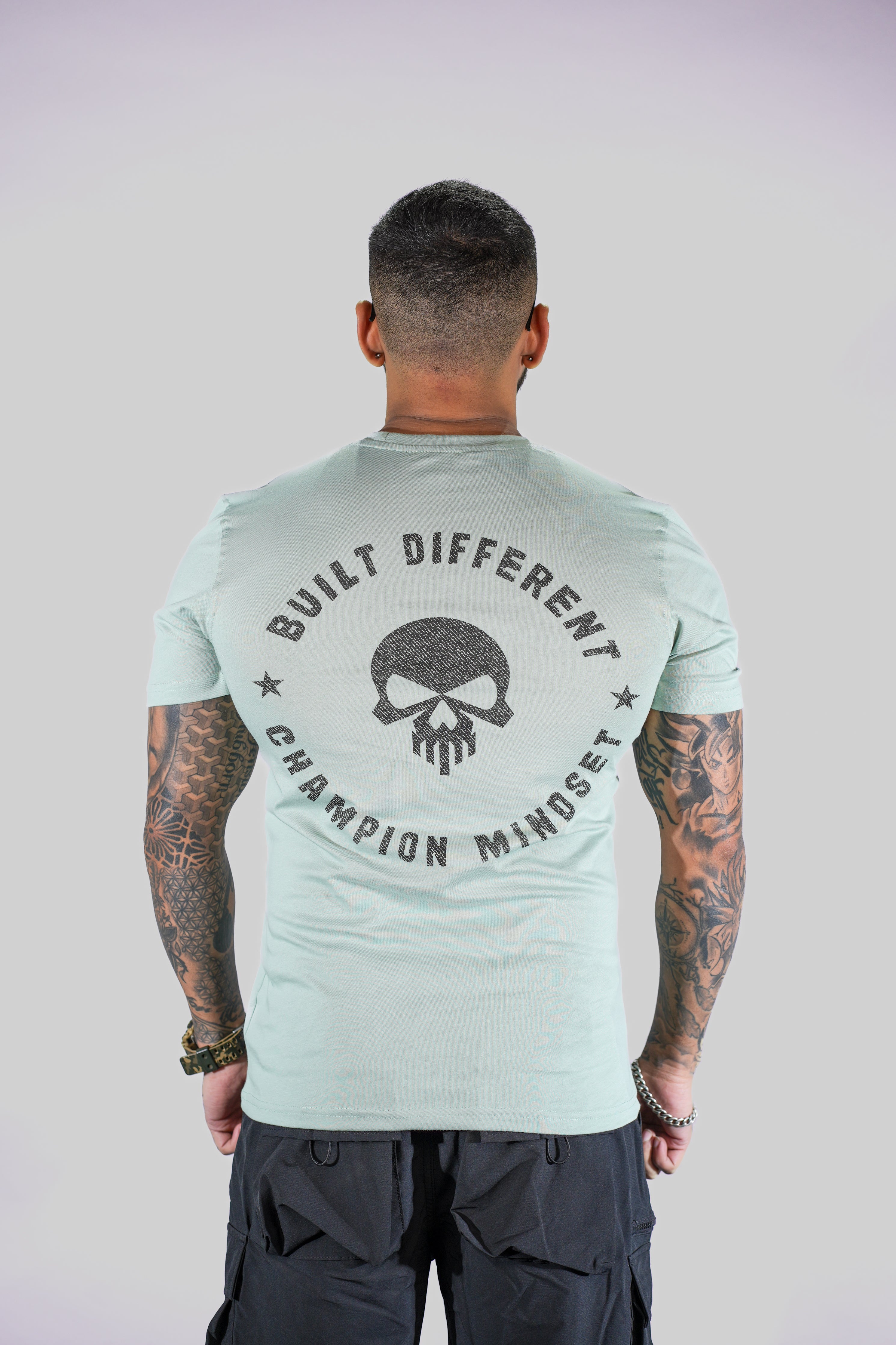Seafoam Green Printed Relaxed Fit T-Shirt