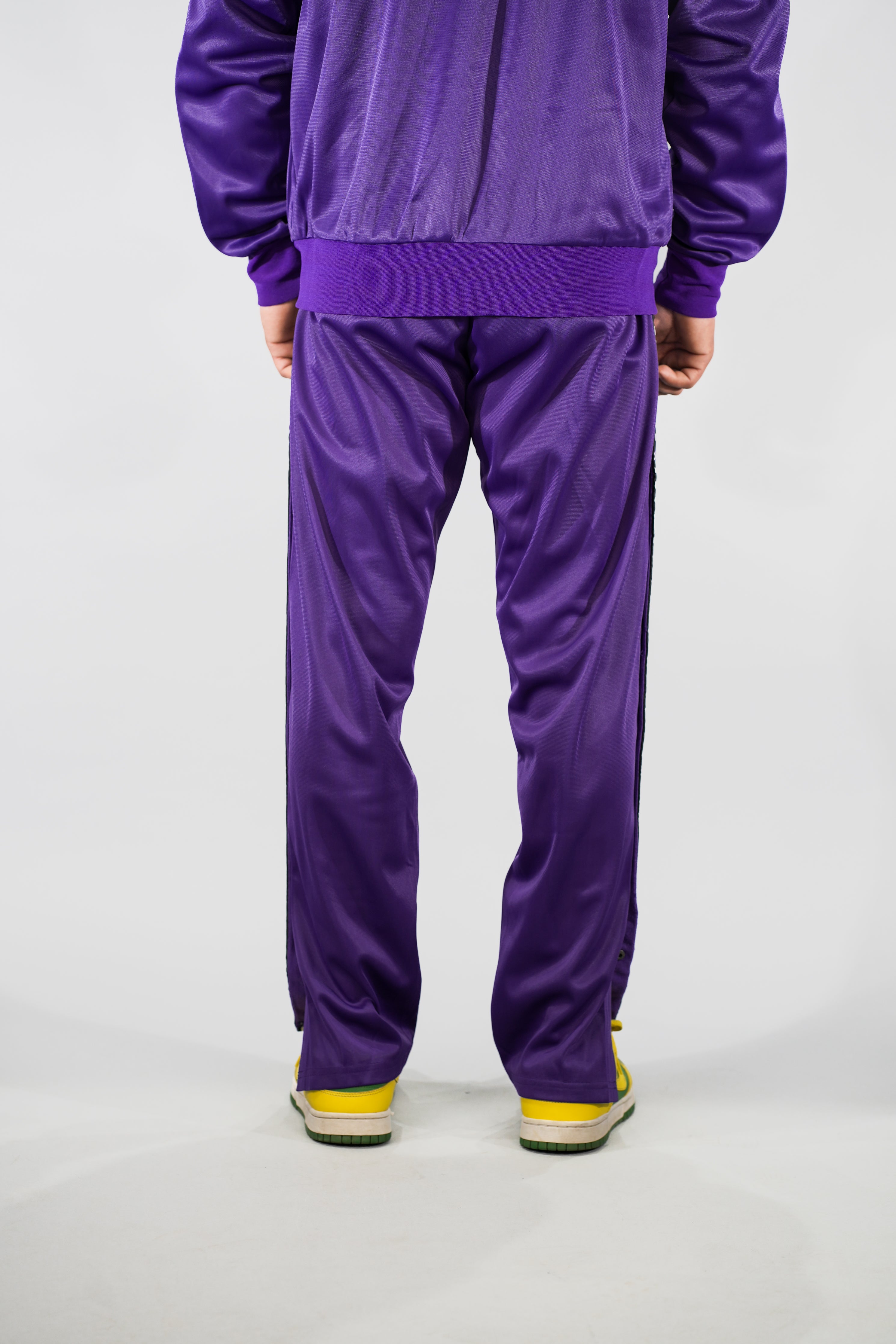 NYK Polyester Snap Button Track Pants - Purple