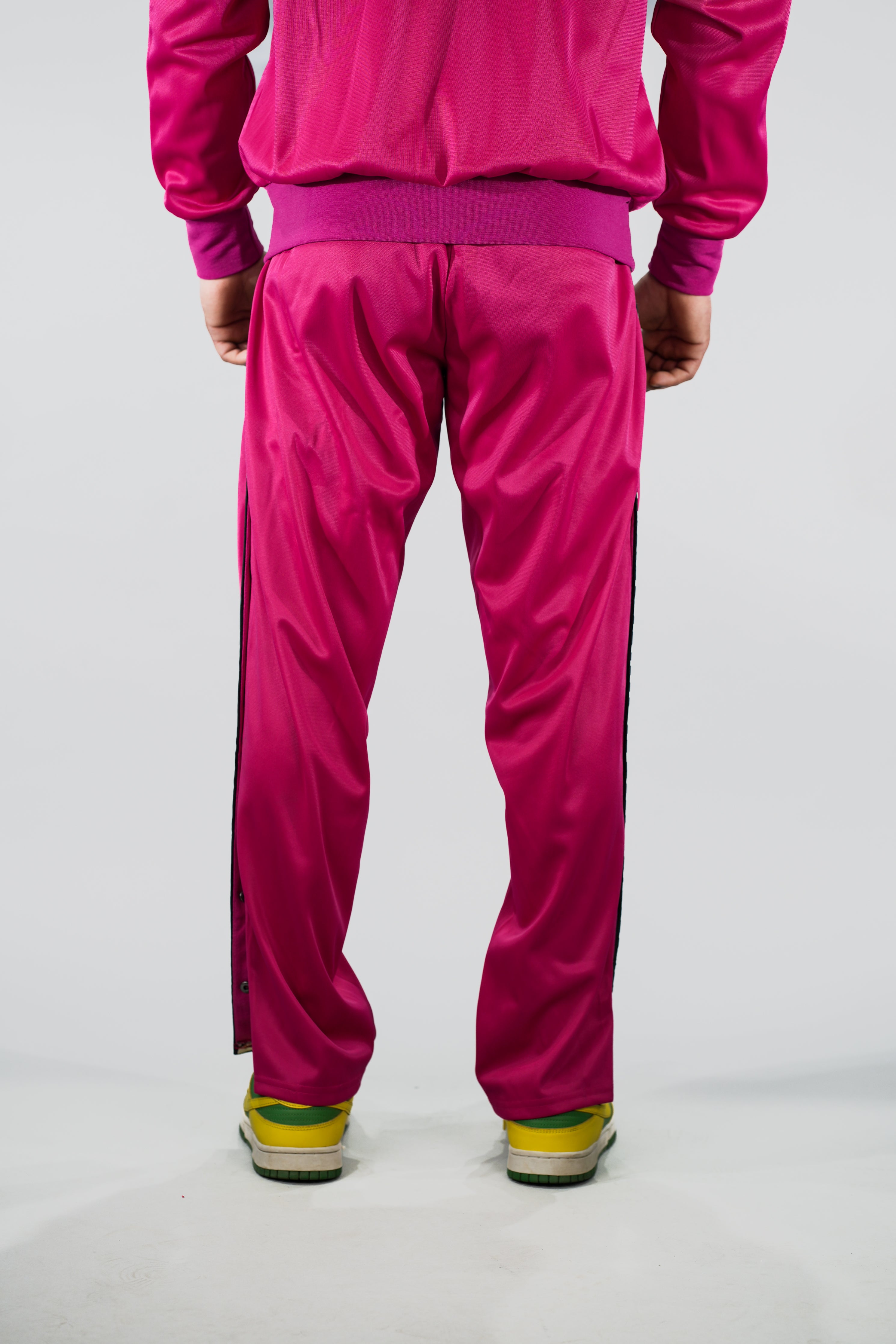 NYK Polyester Snap Button Track Pants - Pink
