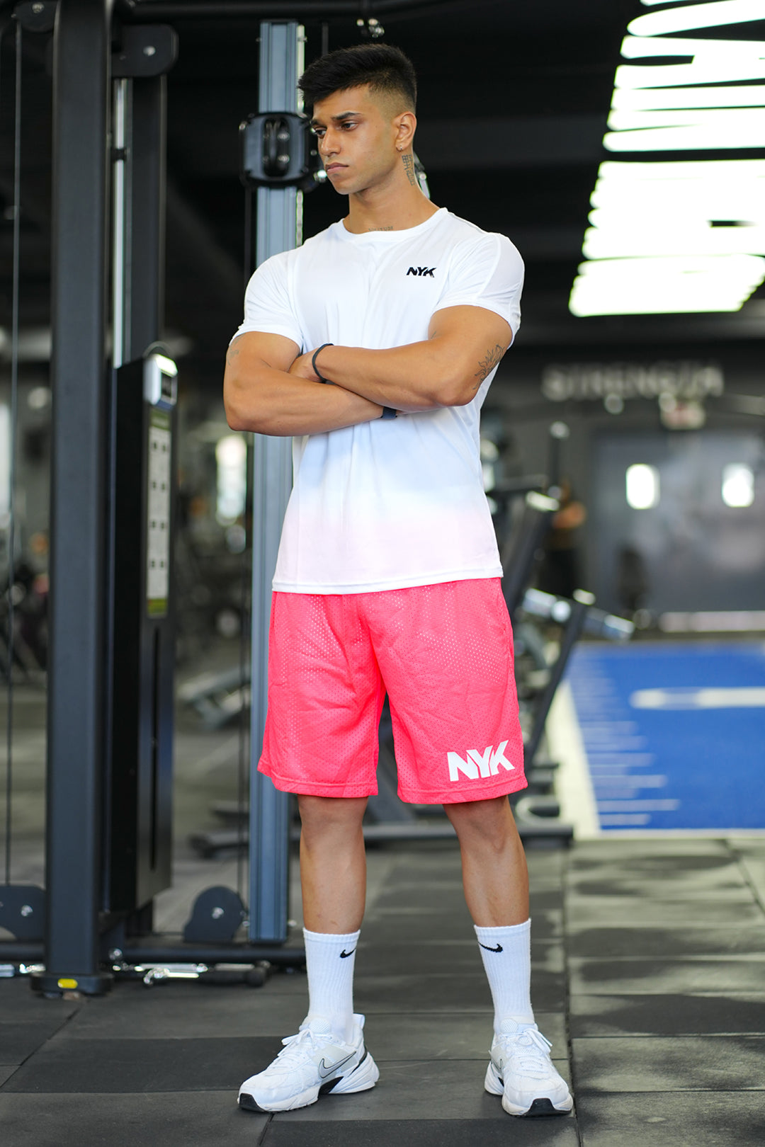 Pink Solid Relaxed Fit Shorts