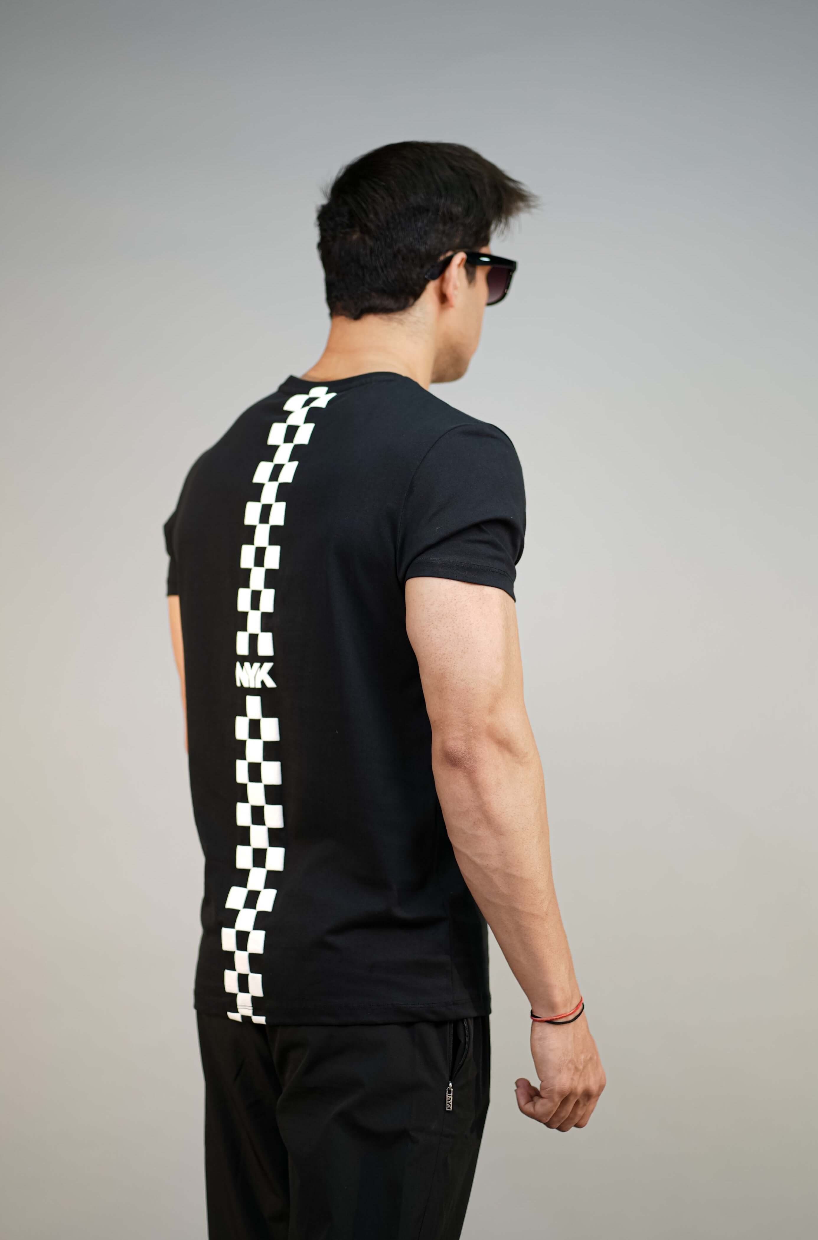 Black Puff Printed Slim Fit T-Shirt