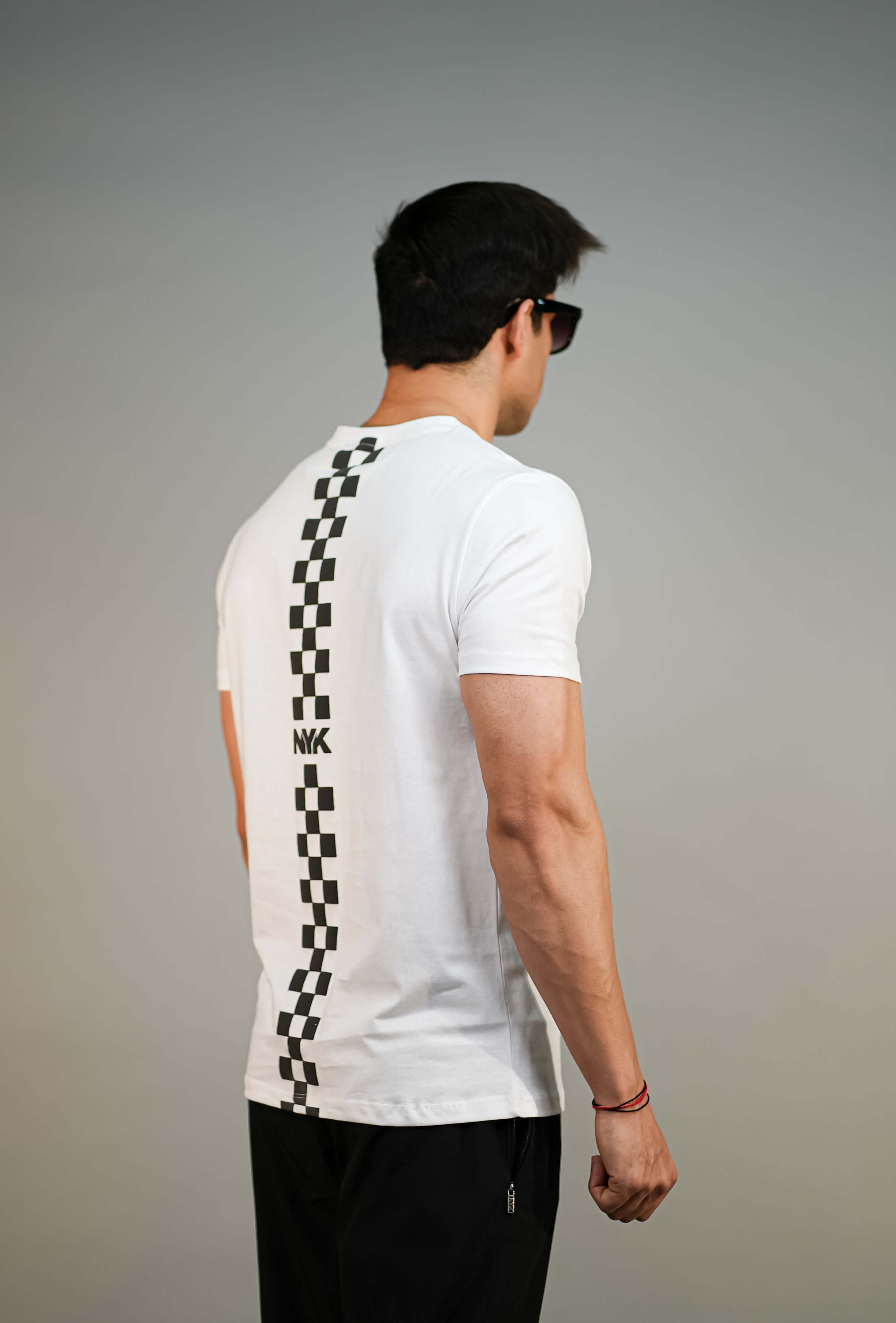White Puff Printed Slim Fit T-Shirt