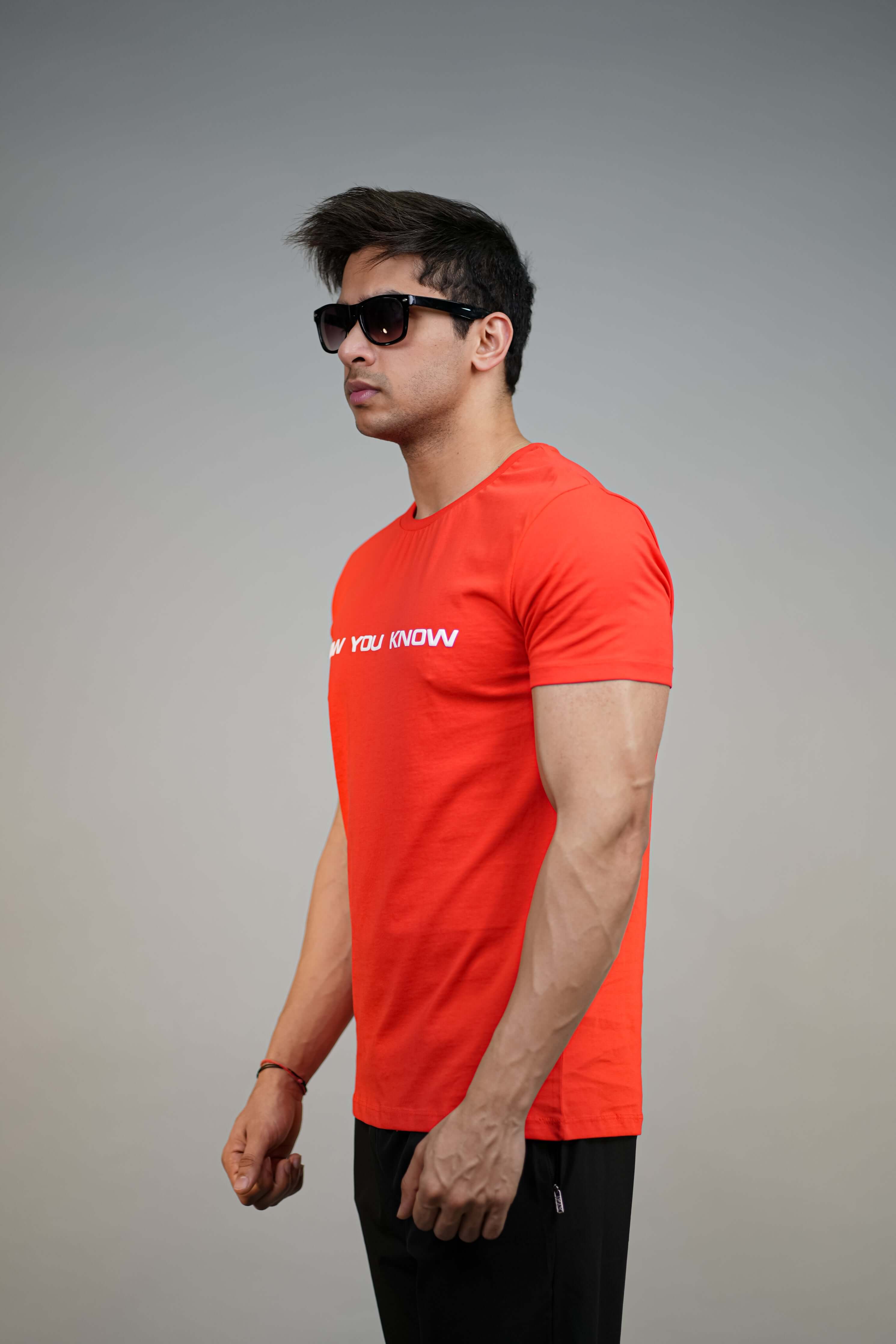 Red Puff Printed Slim Fit T-Shirt