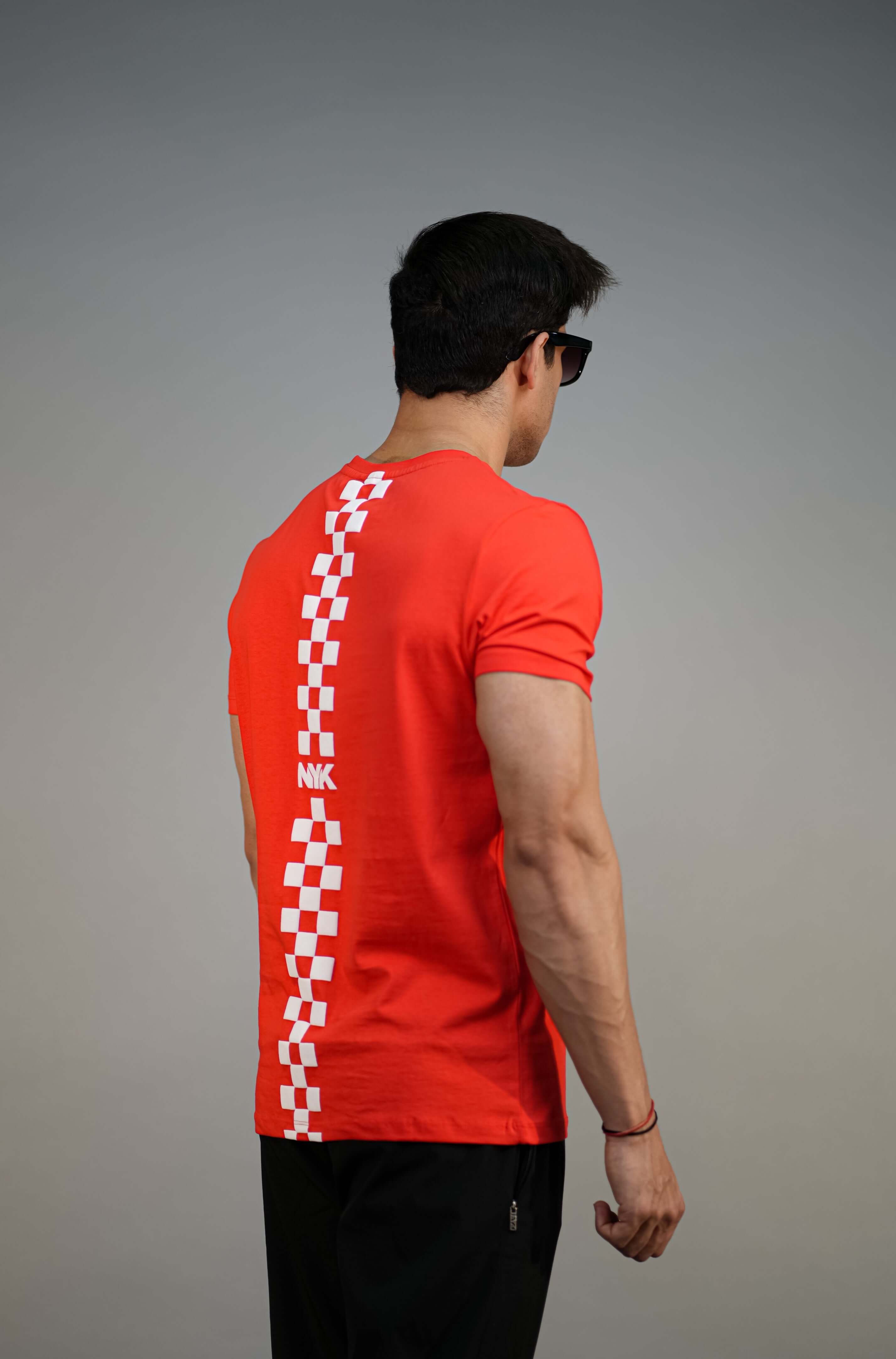 Red Puff Printed Slim Fit T-Shirt