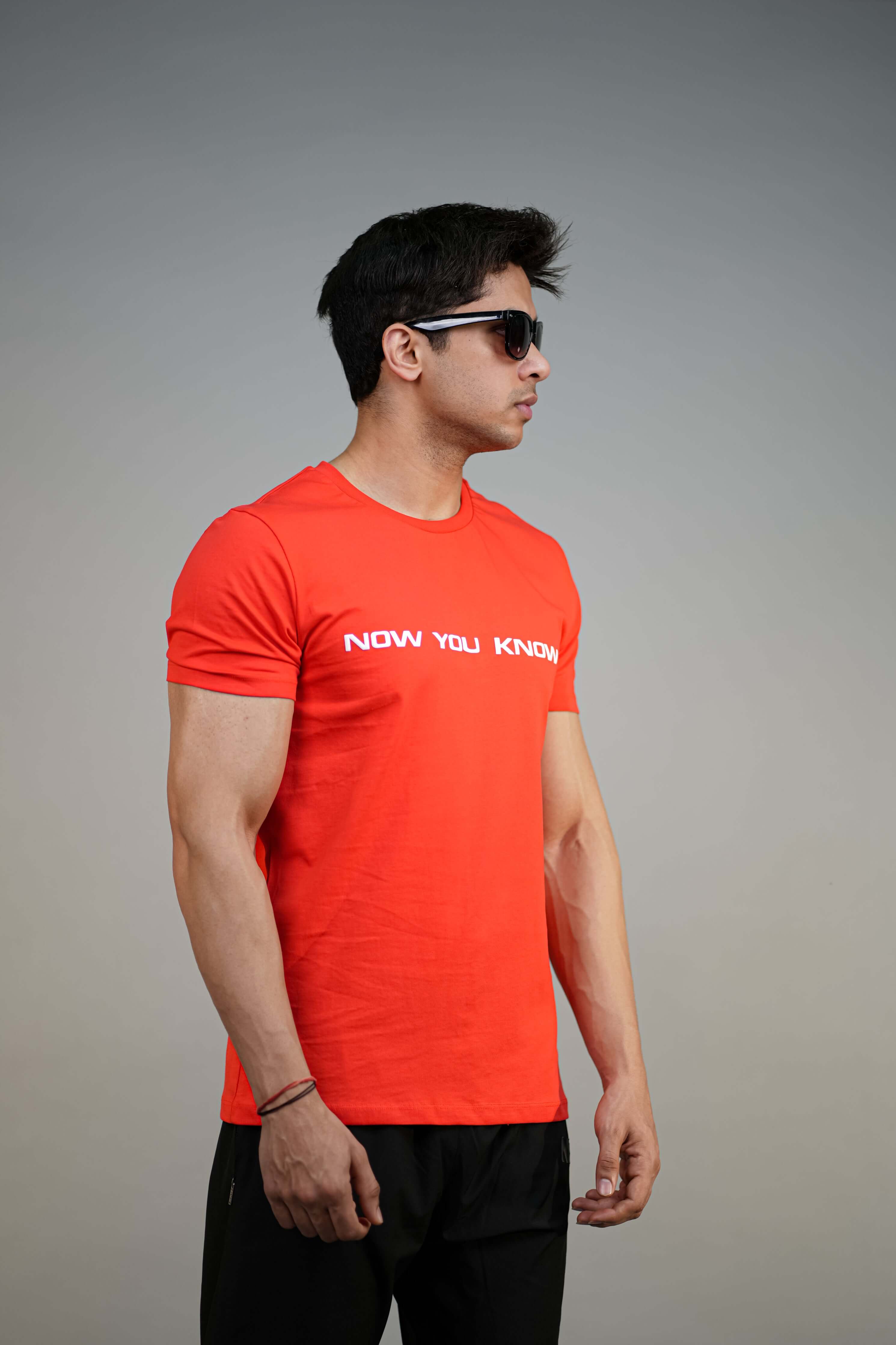 Red Puff Printed Slim Fit T-Shirt