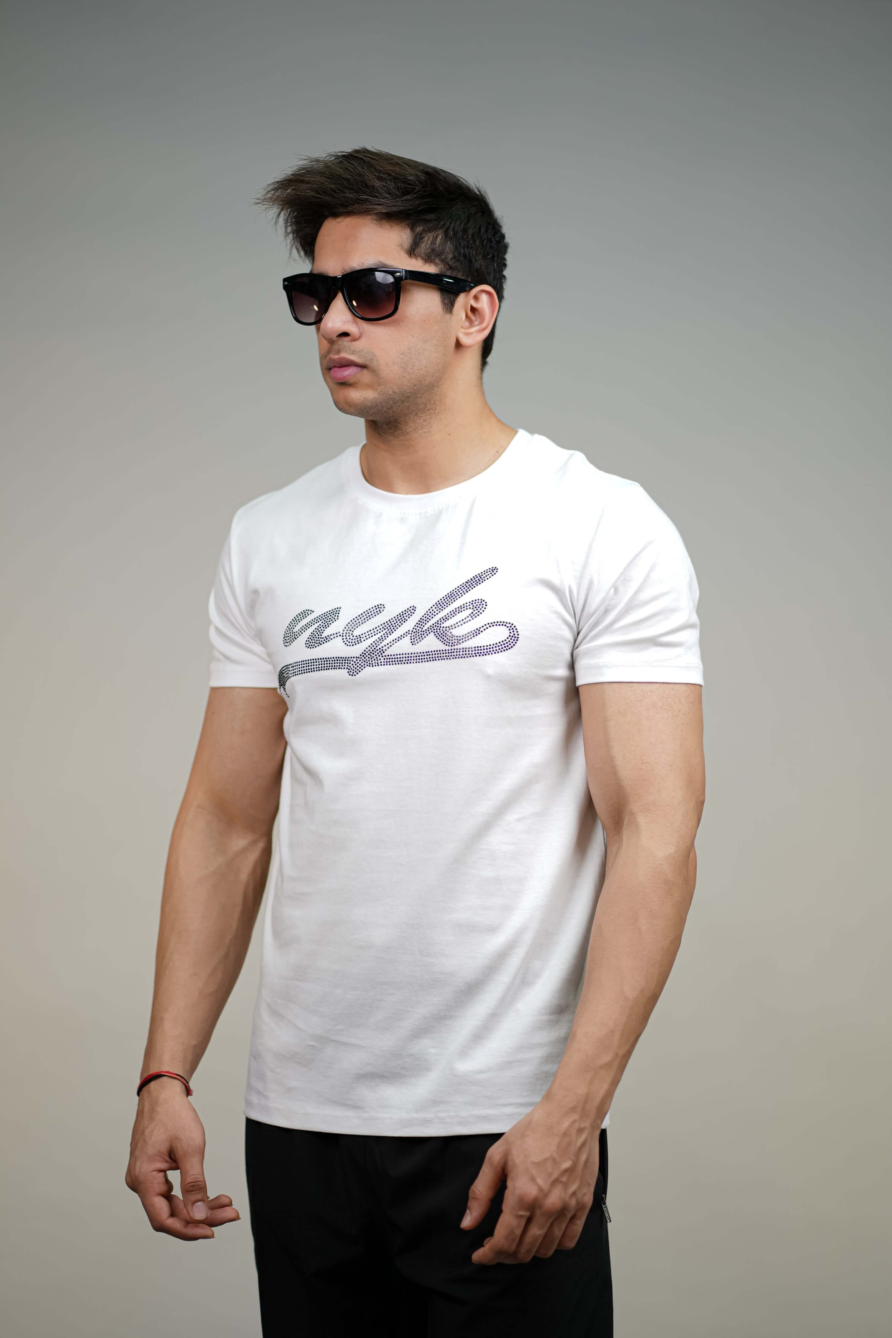 White Printed Comfotable FIt T-Shirt