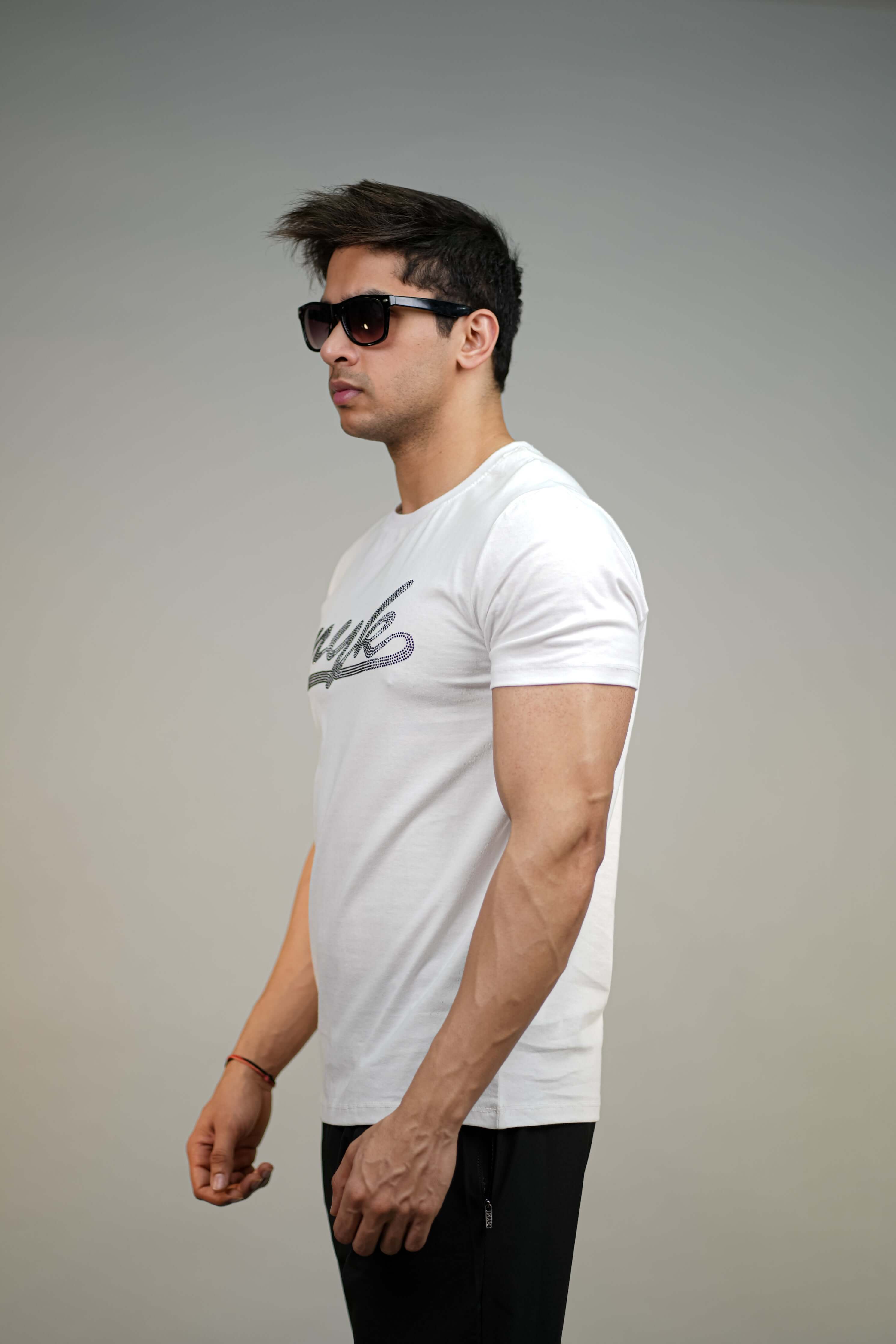 White Printed Comfotable FIt T-Shirt