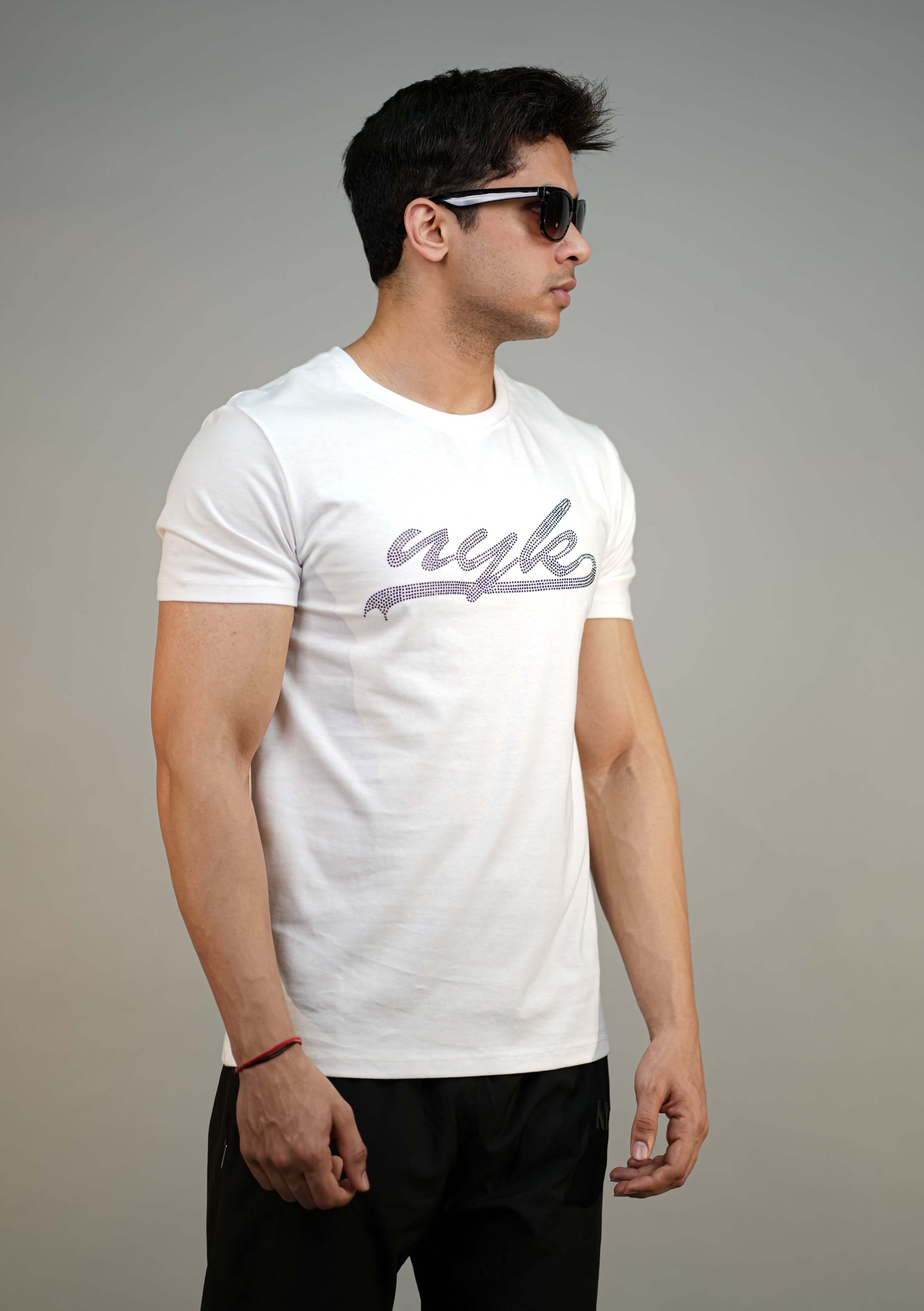 White Printed Comfotable FIt T-Shirt