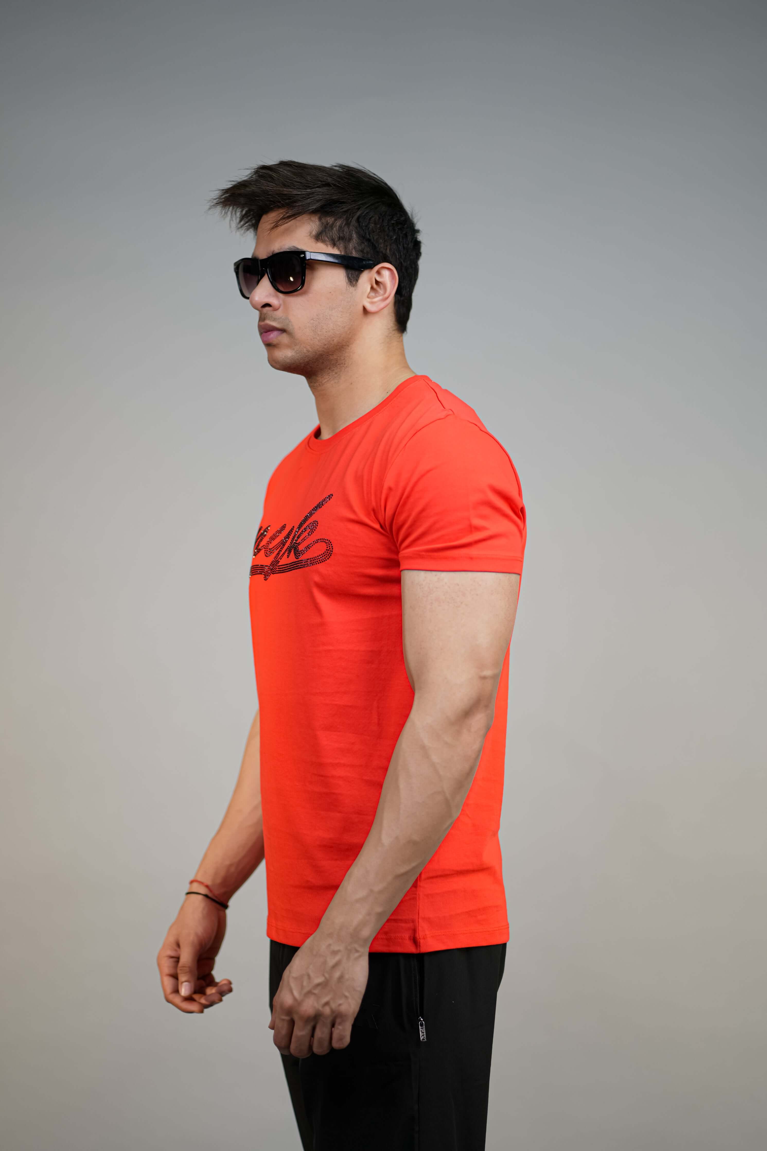 Red Printed Comfotable FIt T-Shirt