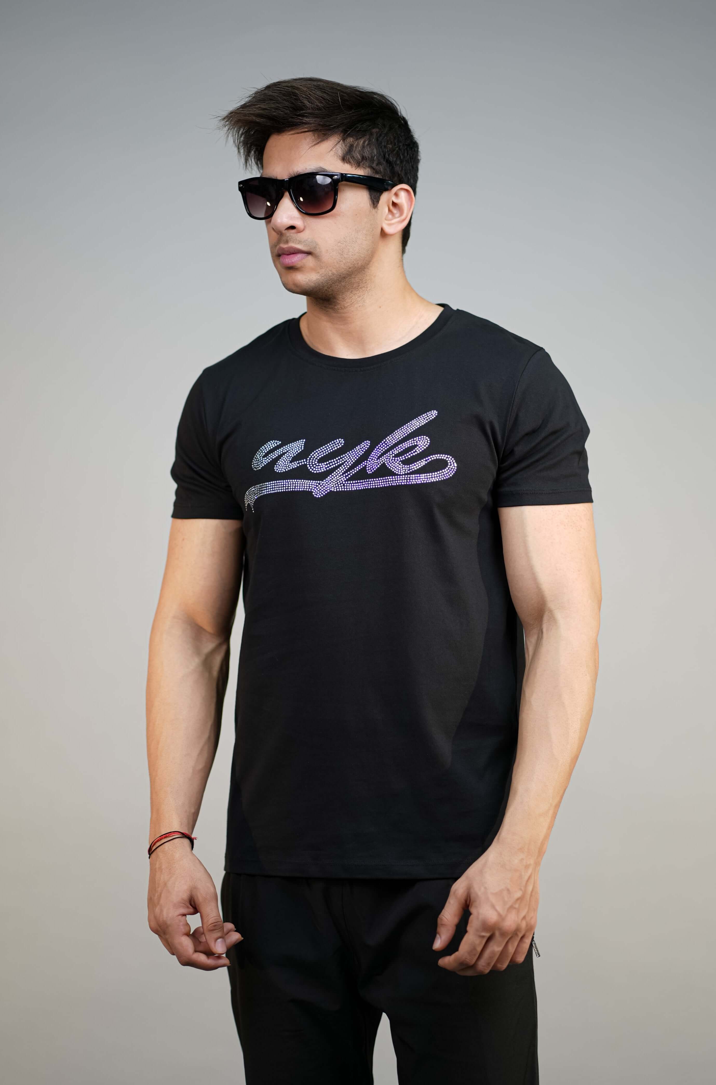 Black Printed Comfortable Fit T-Shirt