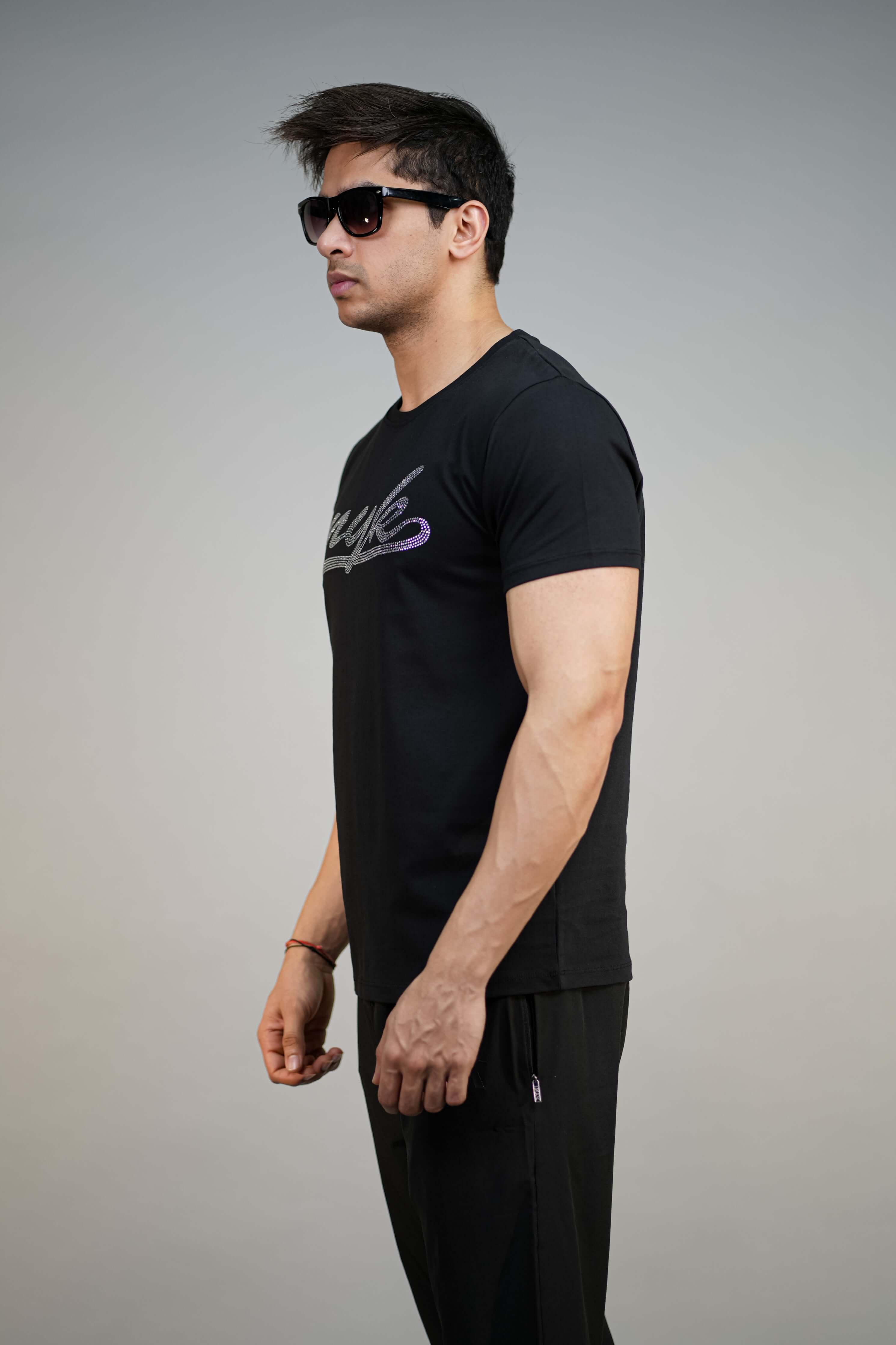 Black Printed Comfortable Fit T-Shirt