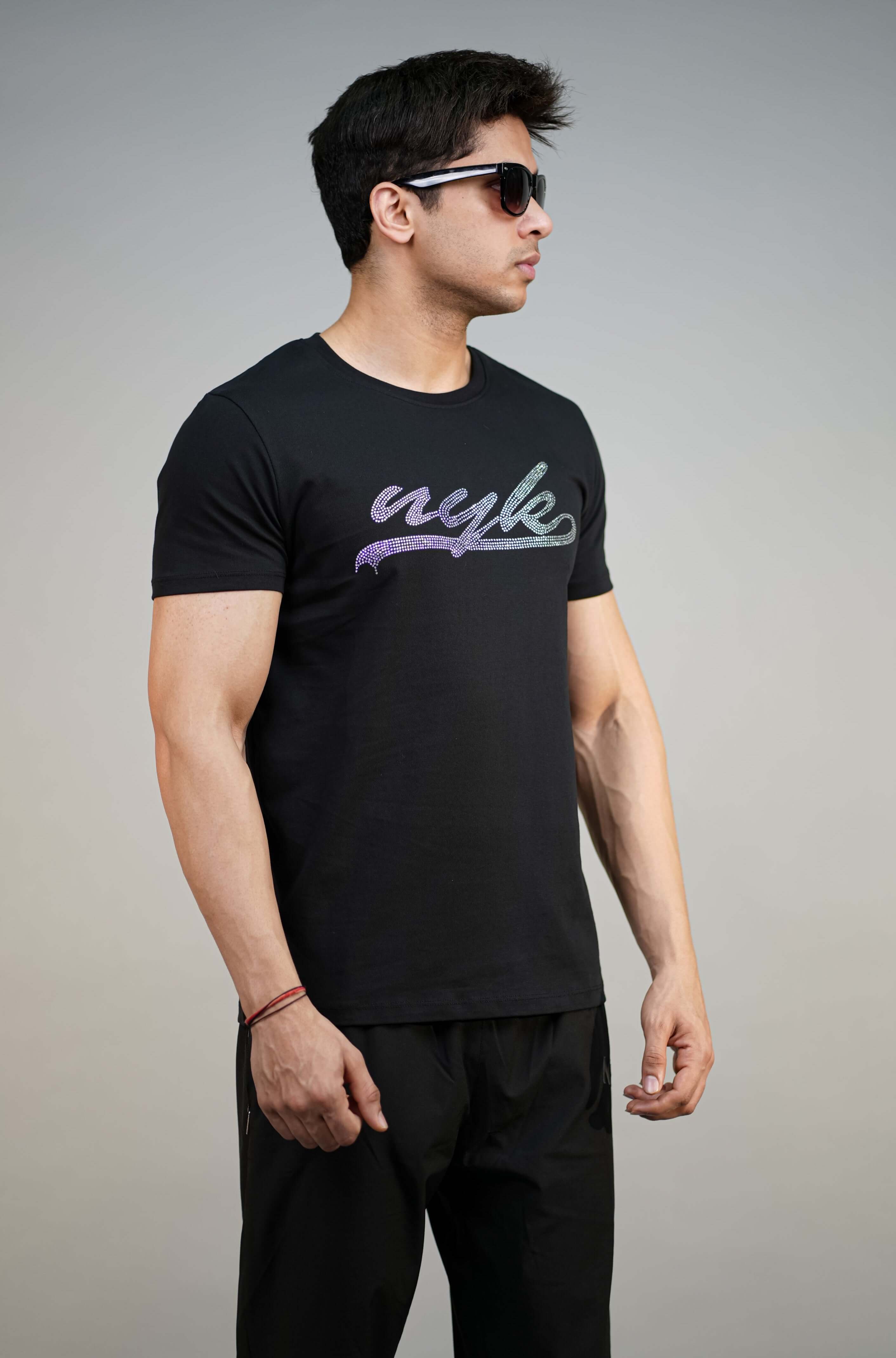 Black Printed Comfortable Fit T-Shirt