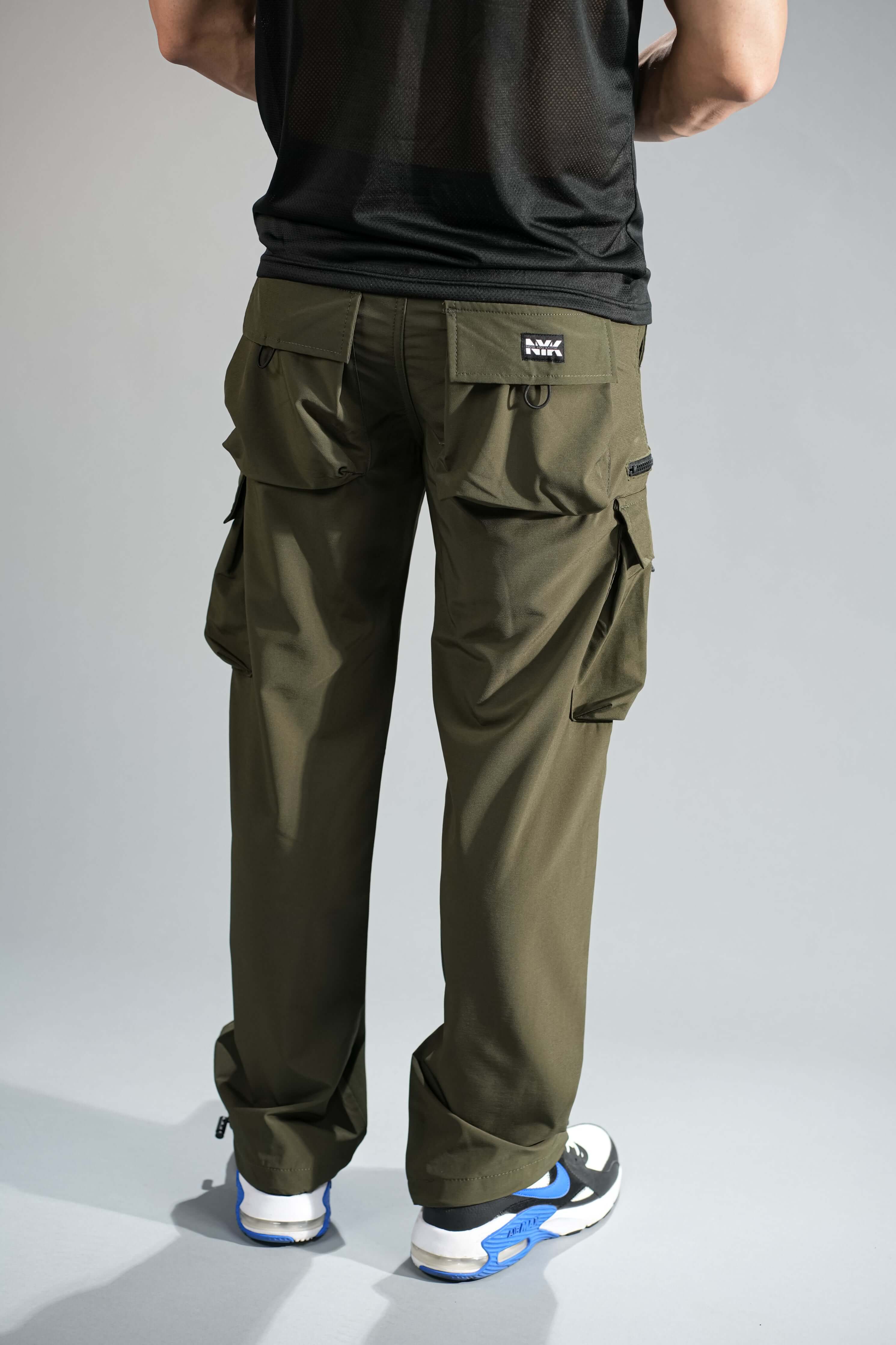 Army Green Relaxed Fit Cargo Pants