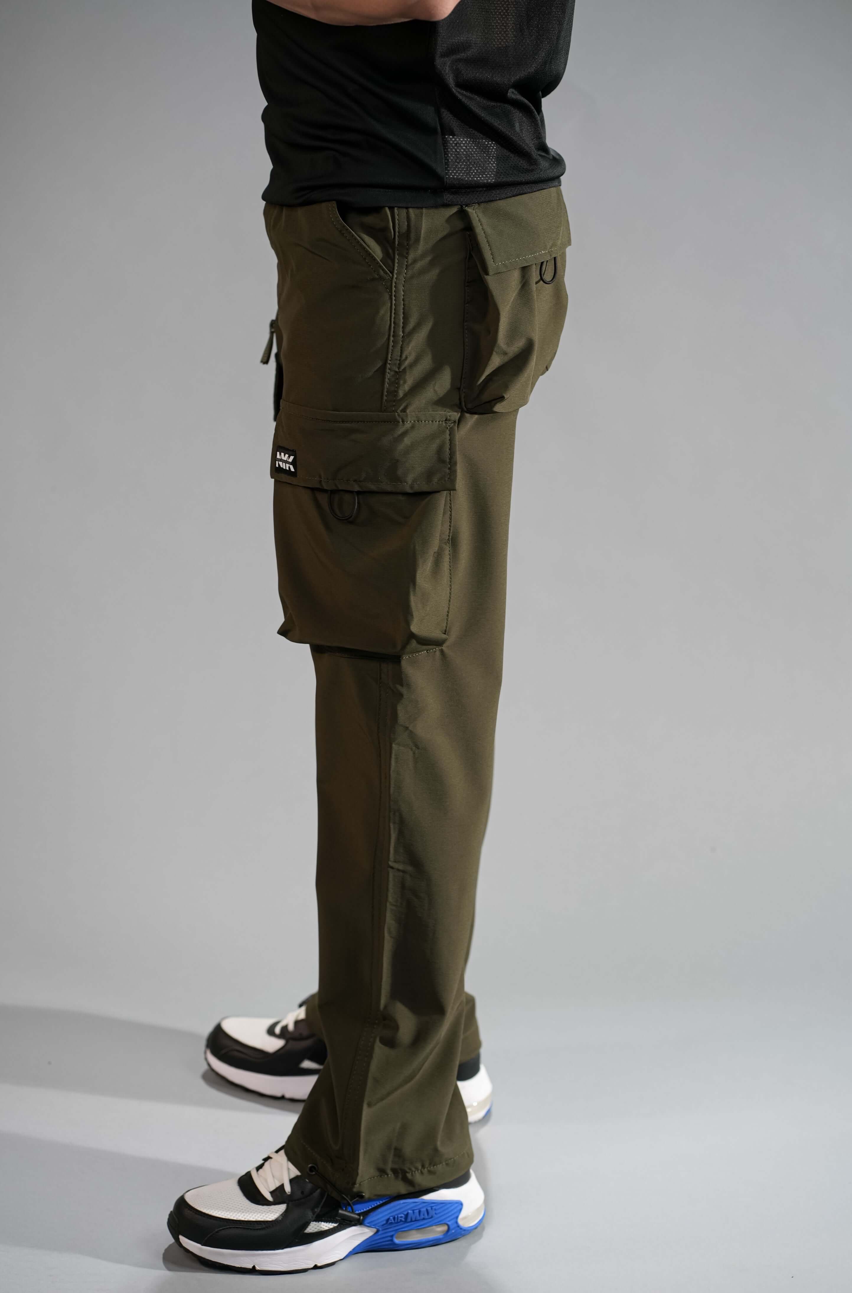 Army Green Relaxed Fit Cargo Pants