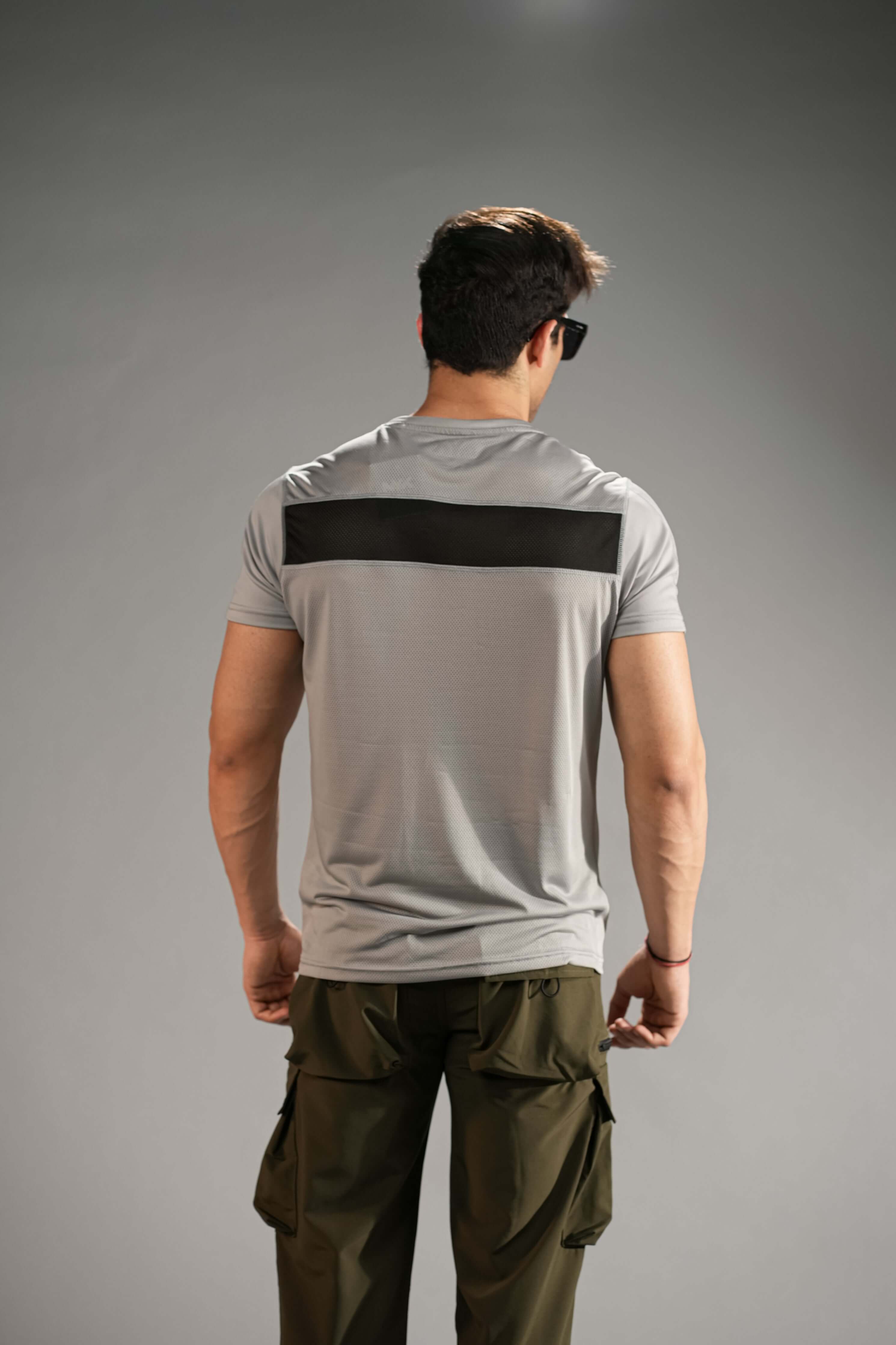 Grey Solid Slim Fit T-Shirt