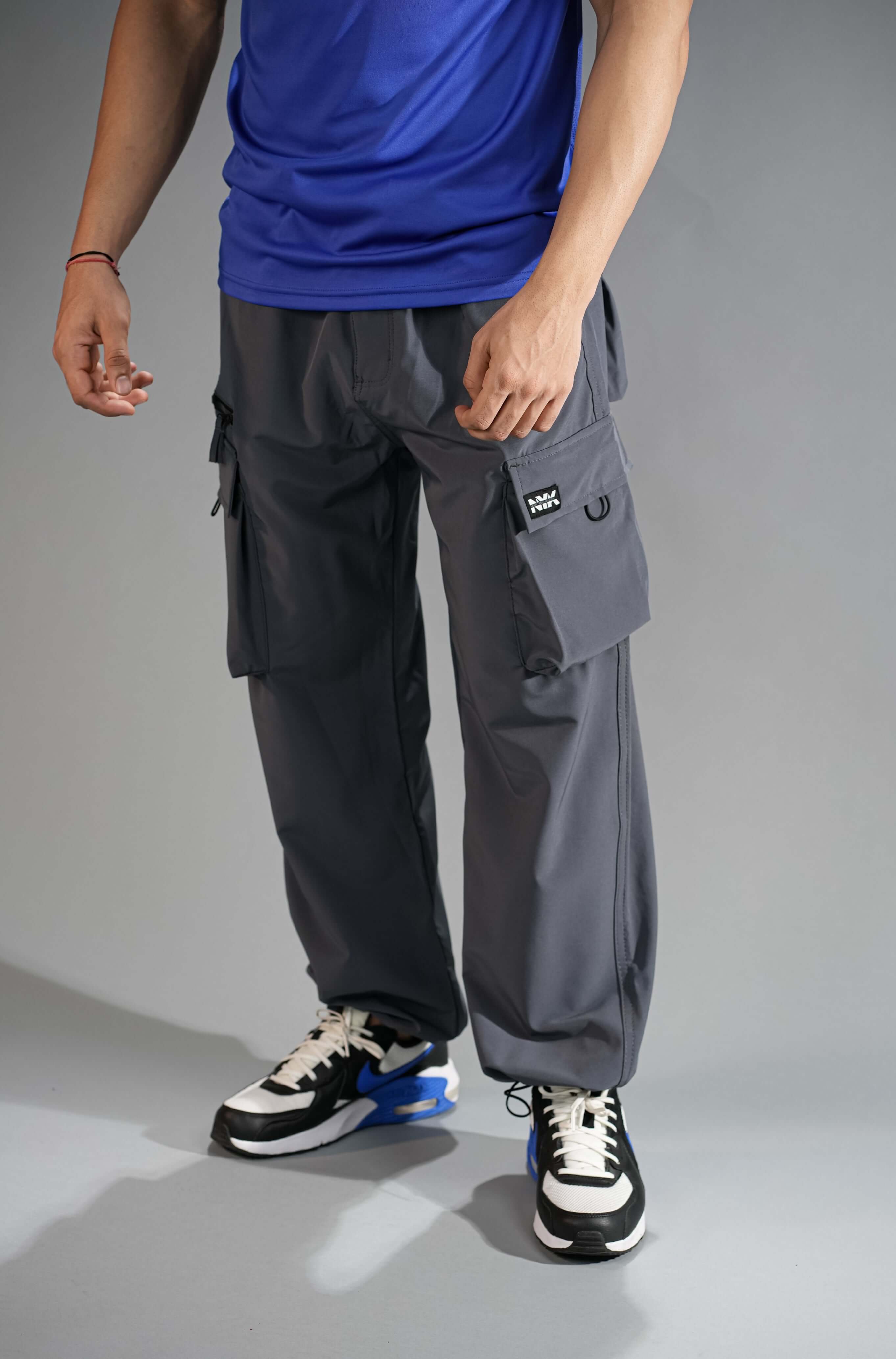 Grey Relaxed Fit Cargo Pants